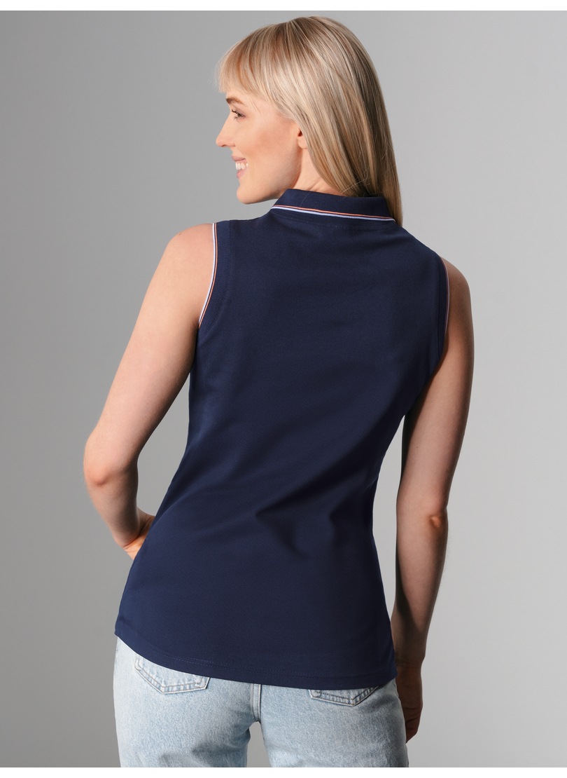 Trigema Shirttop »TRIGEMA Ärmelloses Poloshirt mit kontrastfarbigen Akzenten«, (1 tlg.)