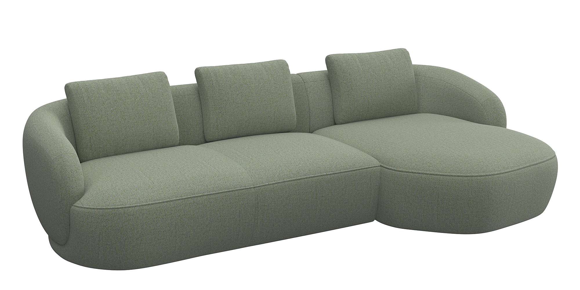 FLEXLUX Wohnlandschaft "Torino, rund, L-Form, Sofa-Ecke mit Recamiere, Long günstig online kaufen