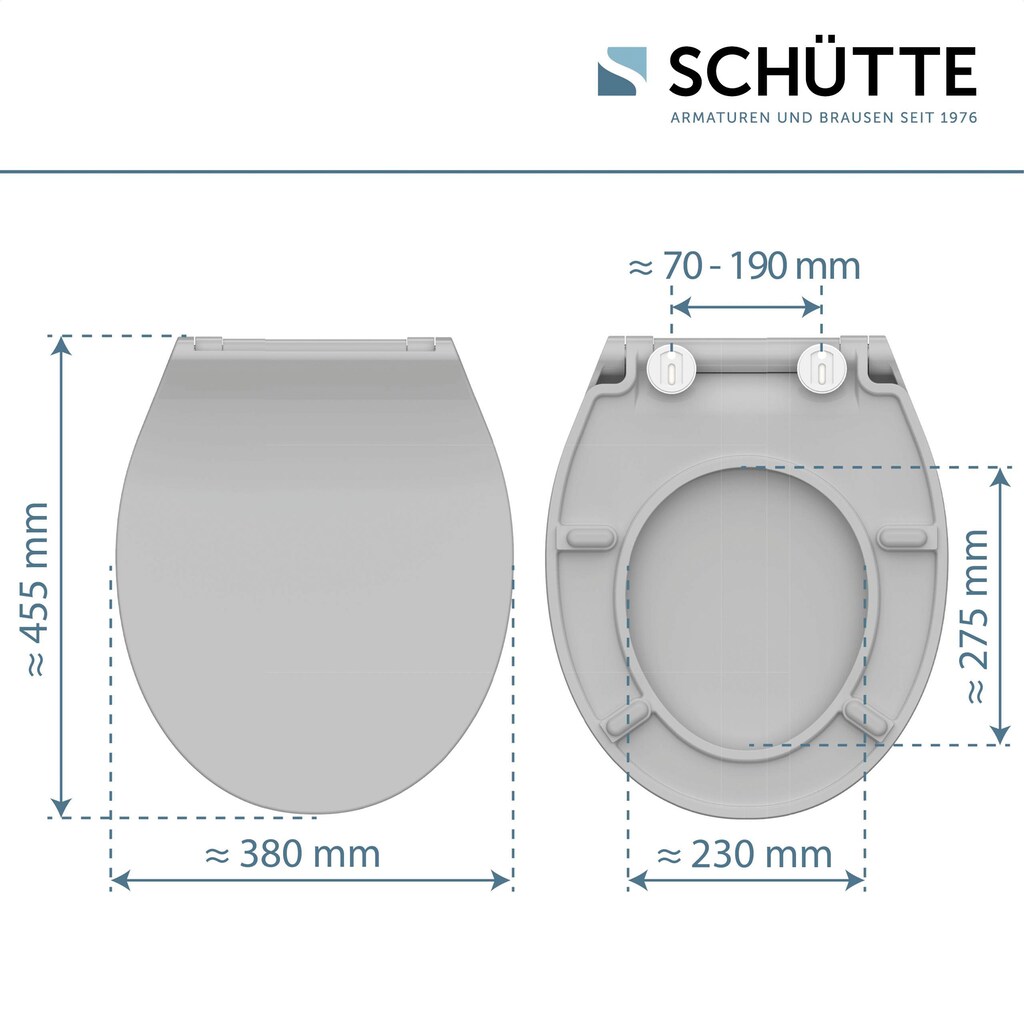 Schütte WC-Sitz »SLIM«, Duroplast, Absenkautomatik, Schnellverschluss, besonders flache Form