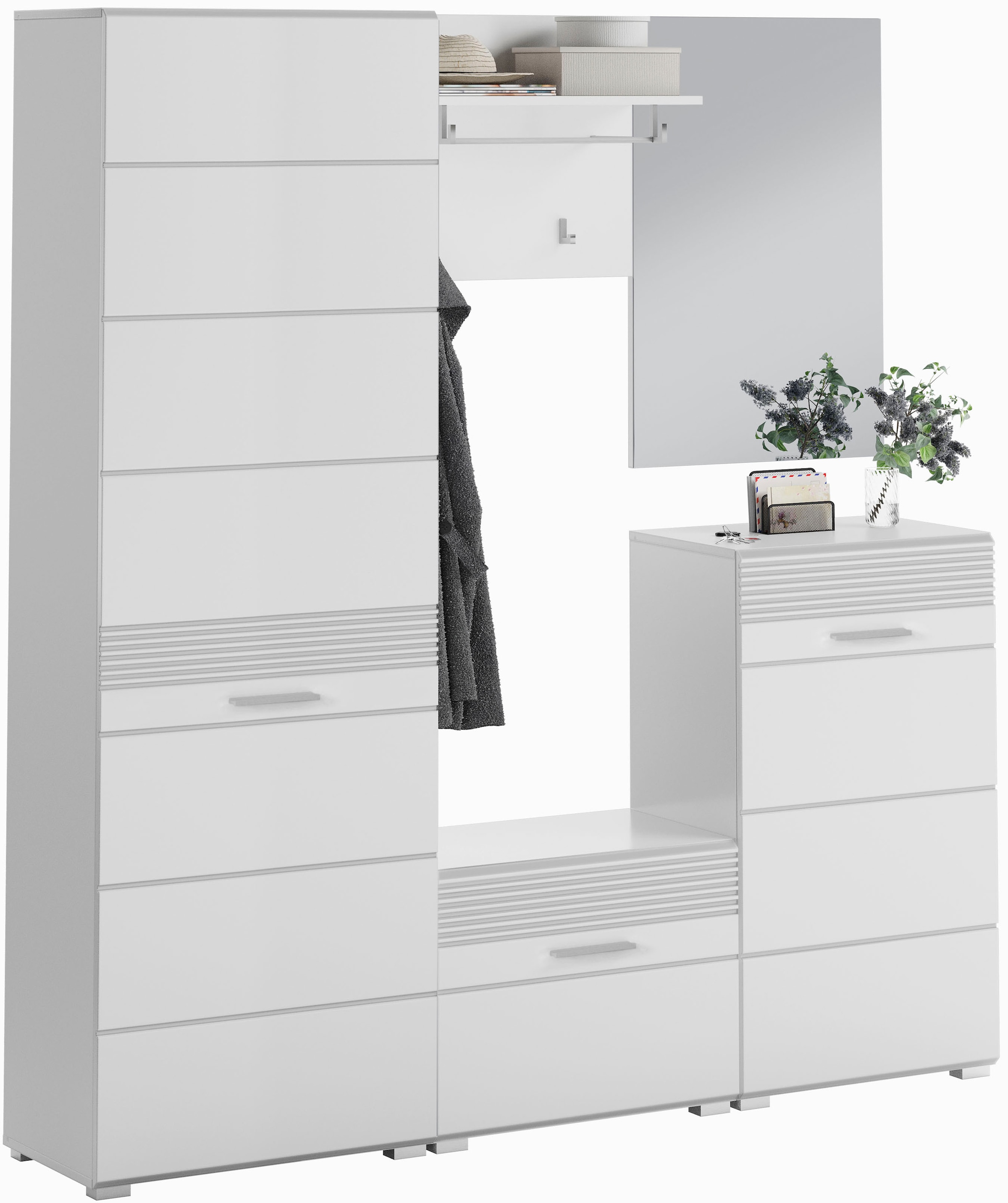 INOSIGN Garderoben-Set "Malmö, Breite 170cm, MDF Front mit Rillenfräsung, 5 günstig online kaufen