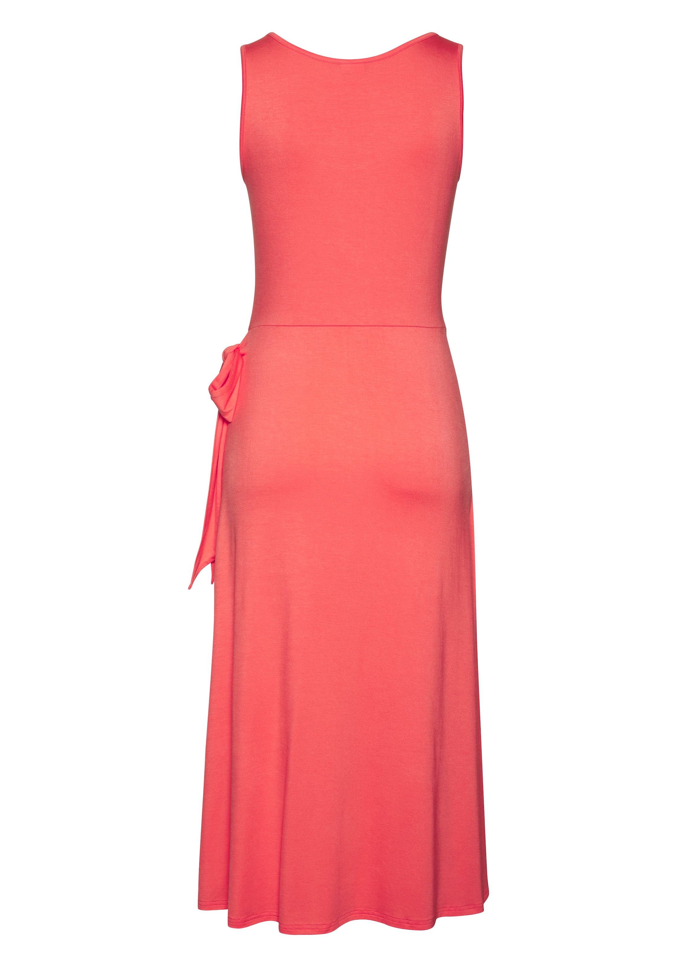LASCANA Strandkleid, mit Rock in Wickeloptik, Midikleid aus Jersey, Sommerkleid