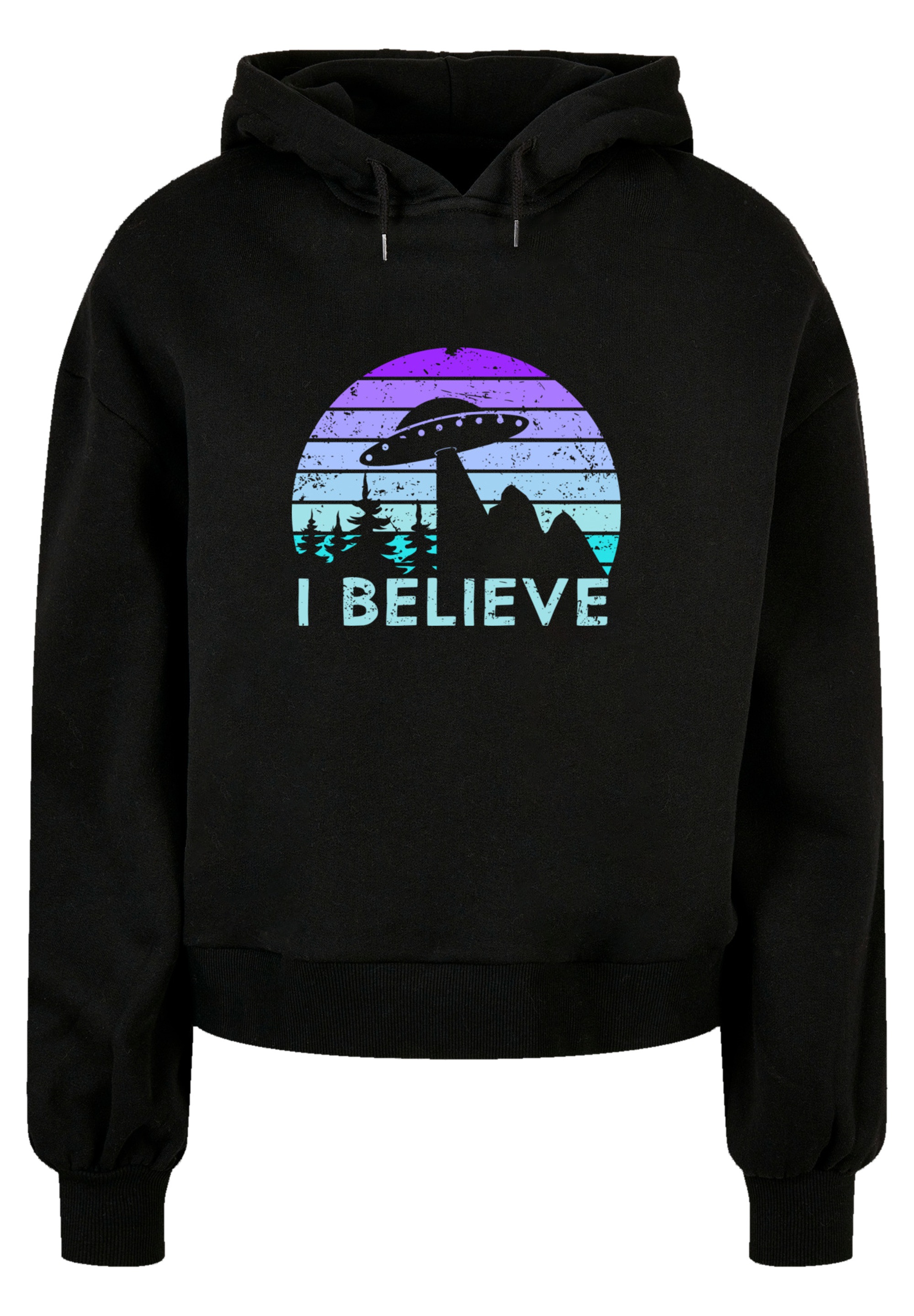 F4NT4STIC Sweatshirt »I BELIEVE UFO Alien Raumschiff Retro«, Premium Qualität