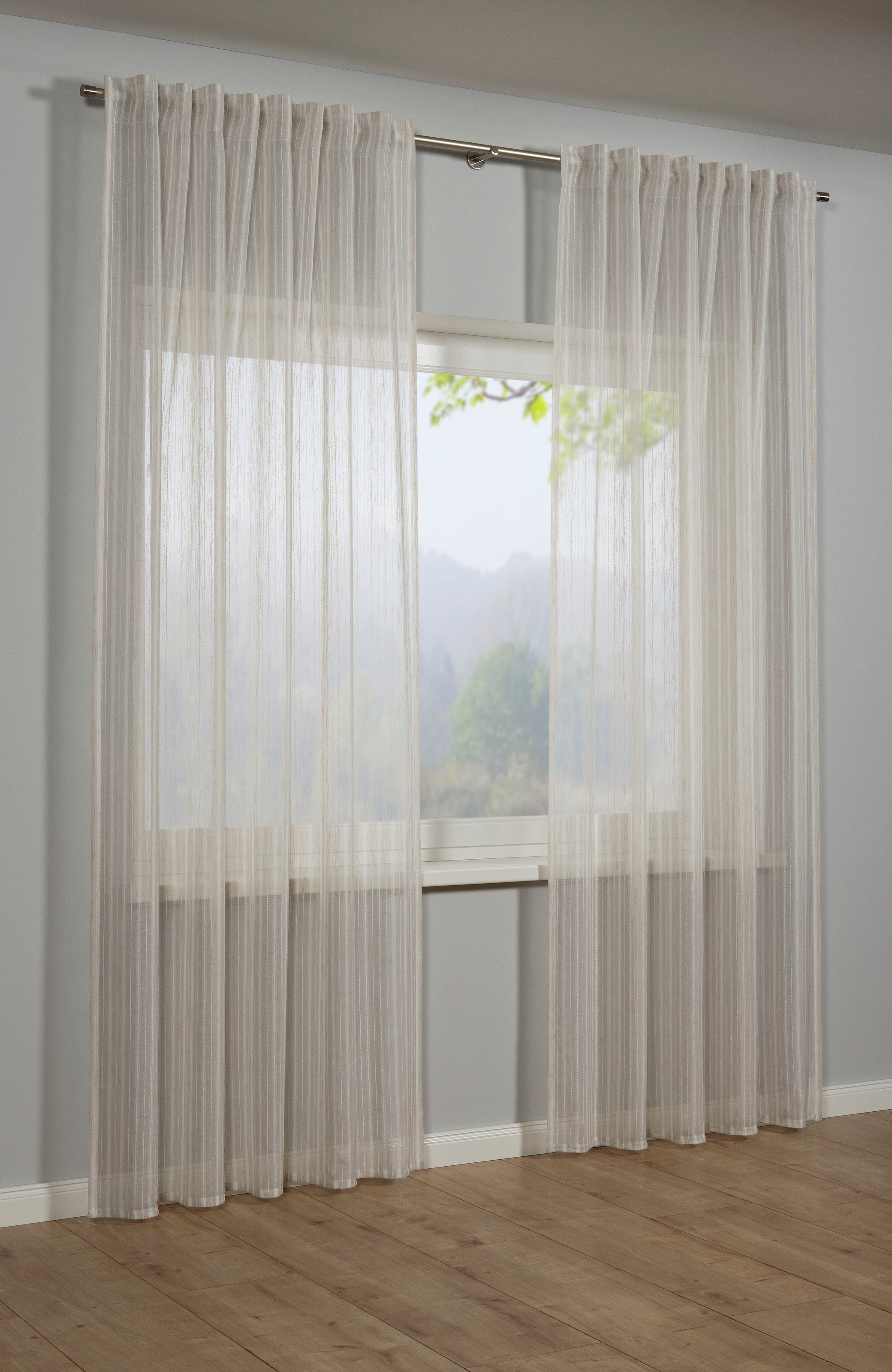 Sehlbach Gardine "Schal Effektgarn Voile" Schlaufen 1 Stk. tlg. mit Gardine günstig online kaufen
