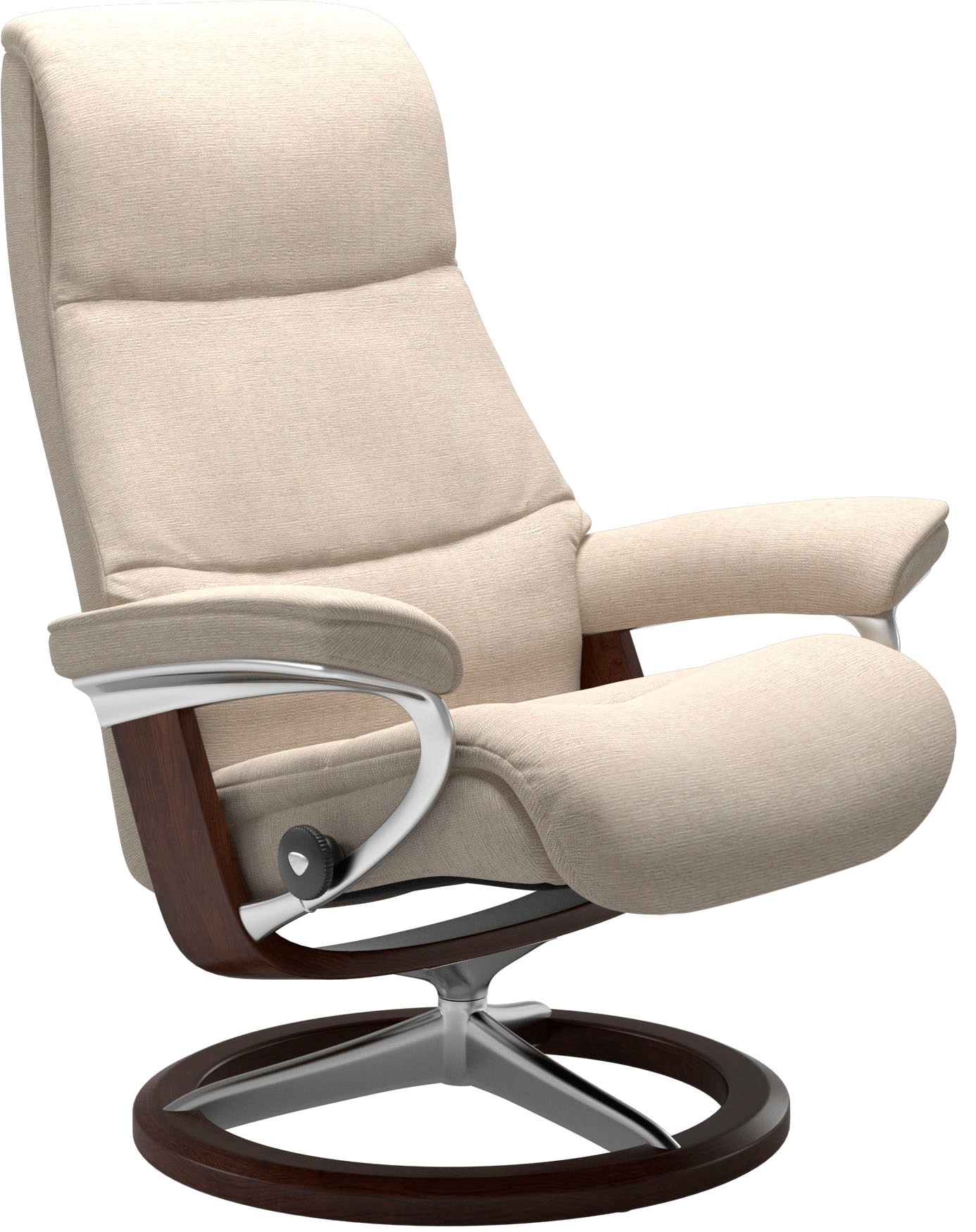 Stressless® Relaxsessel »View«, (Set, Relaxsessel mit Hocker), mit Signature Base, Größe M,Gestell Braun