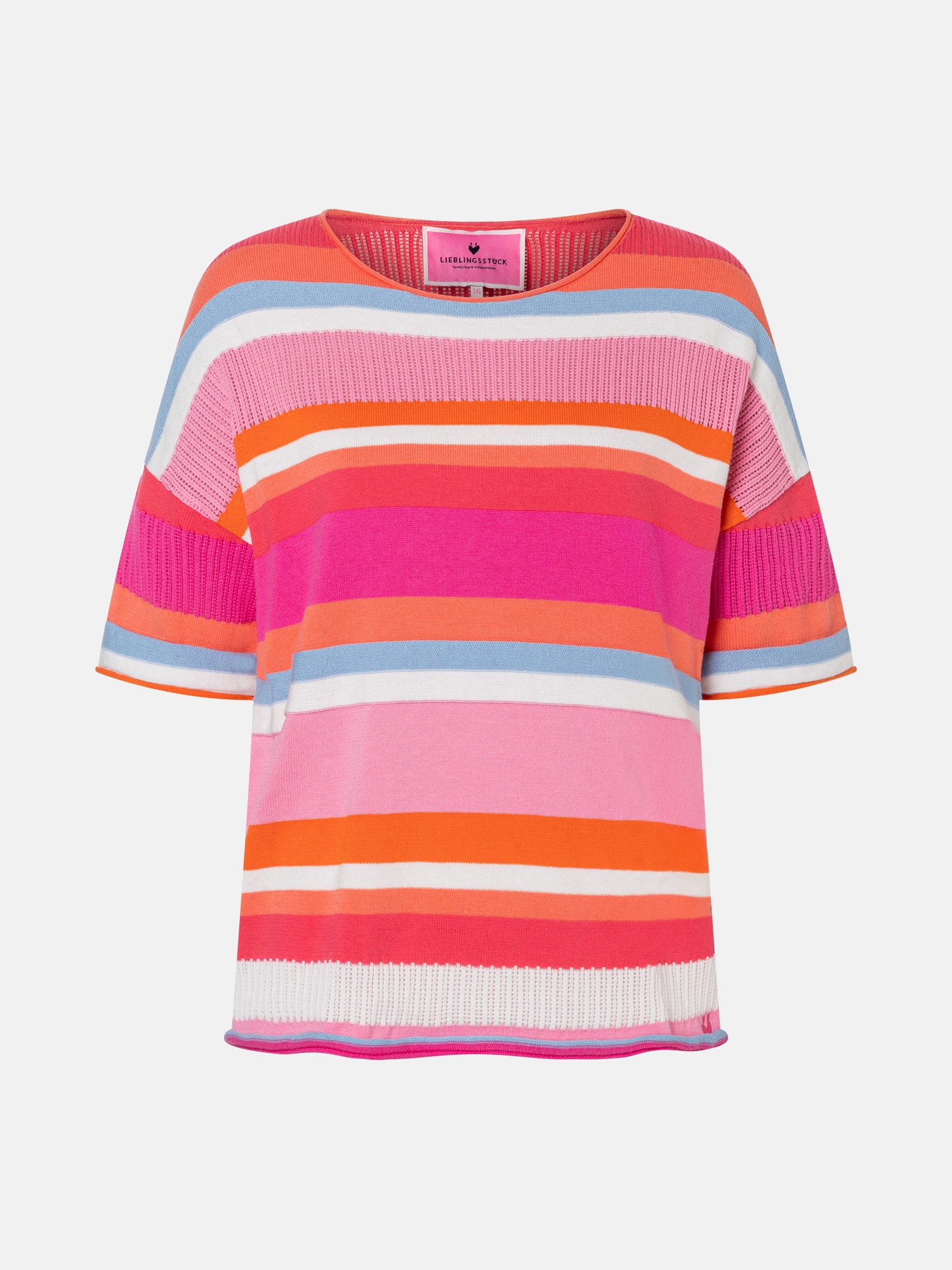 Lieblingsstück Kurzarmpullover »DelphineL« mit Rundhals, Streifendesign