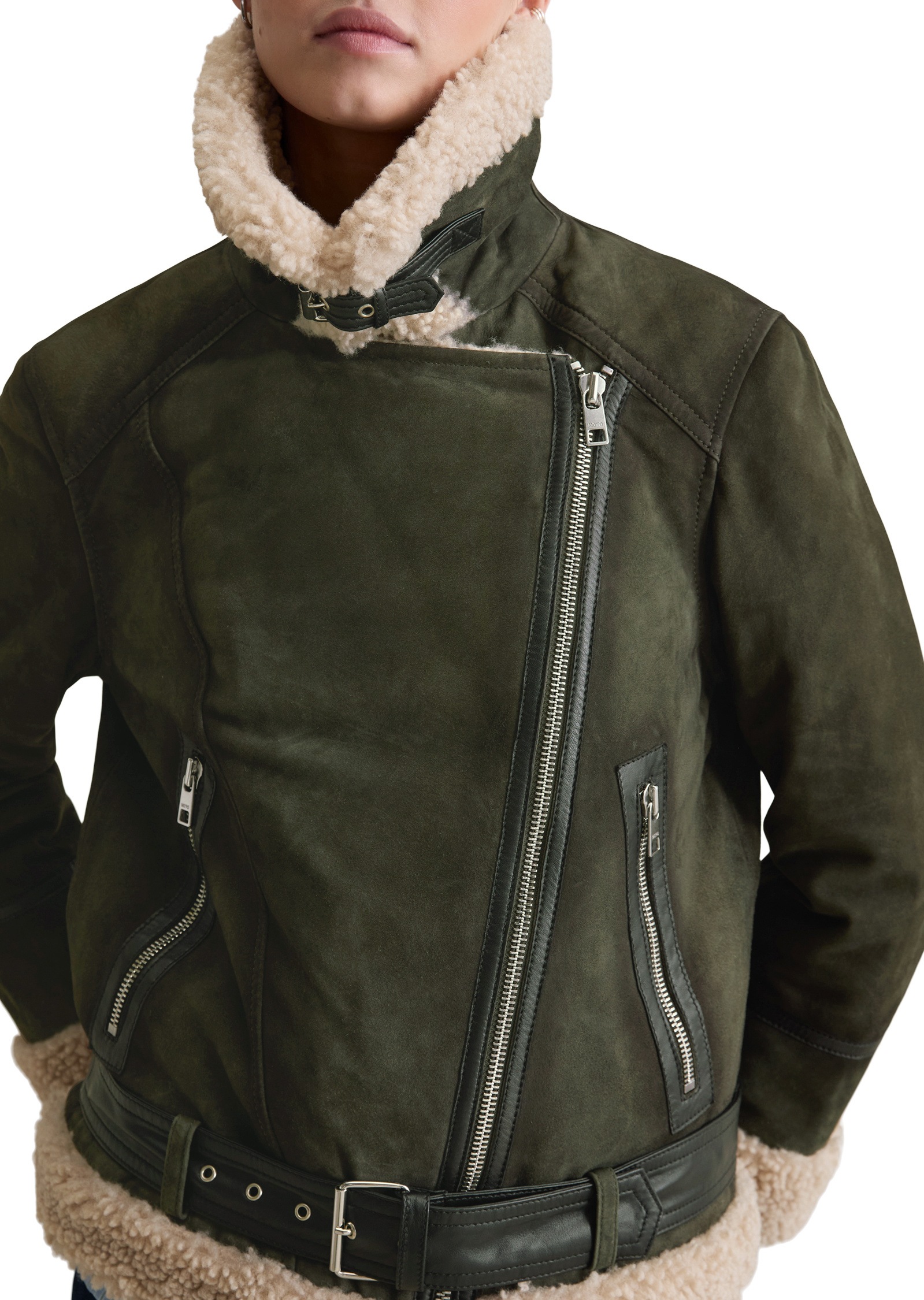 Marc O'Polo DENIM Lederjacke »mit Teddyplüsch«