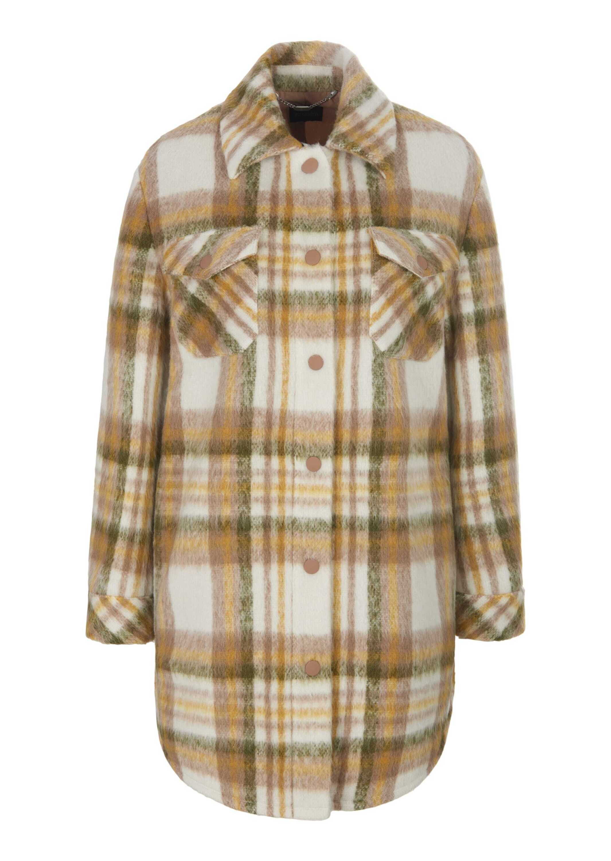 MADELEINE Outdoorjacke "Hemdjacke Lange Jacke, Karomuster, Hemdkragen"