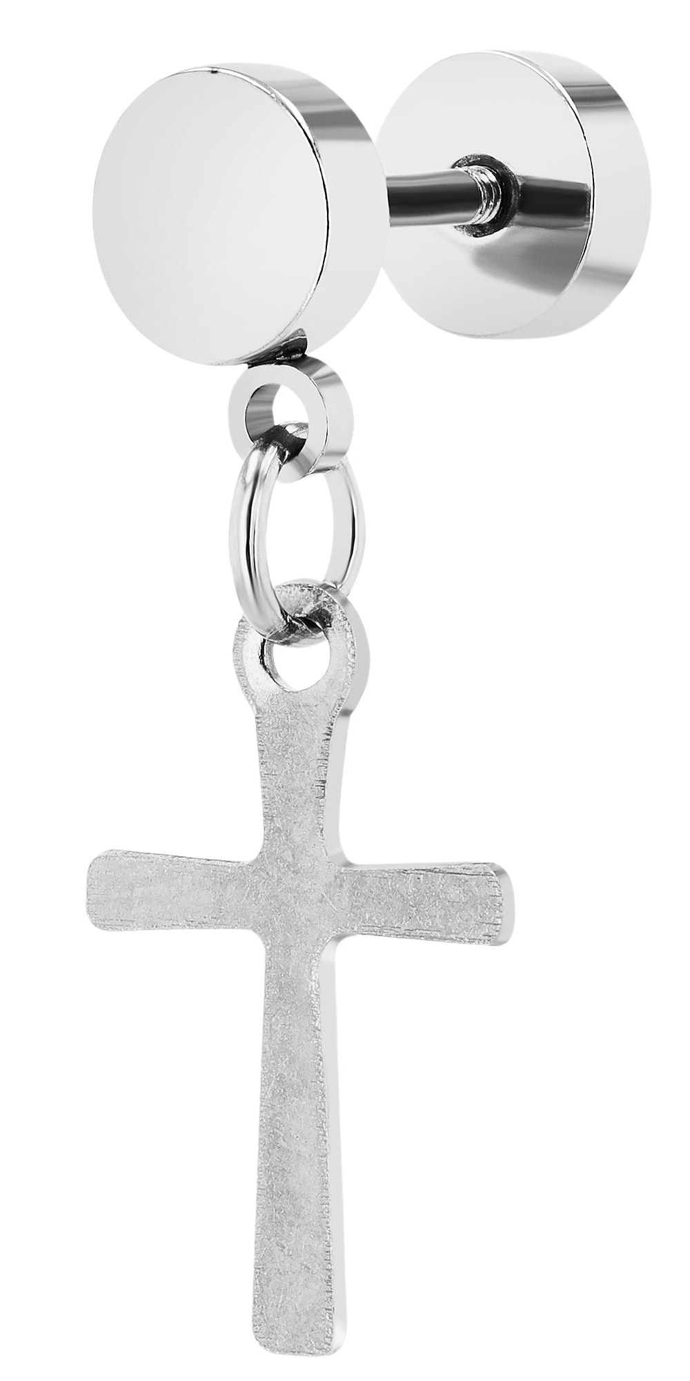 ADELIA ́S Damen Kettenanhänger "Anhänger – Kreuz Kreuzanhänger aus Edelstahl", Edelstahl, silber, Edelstahl, Schmuckanhänger, Eine schöne Geschenkidee