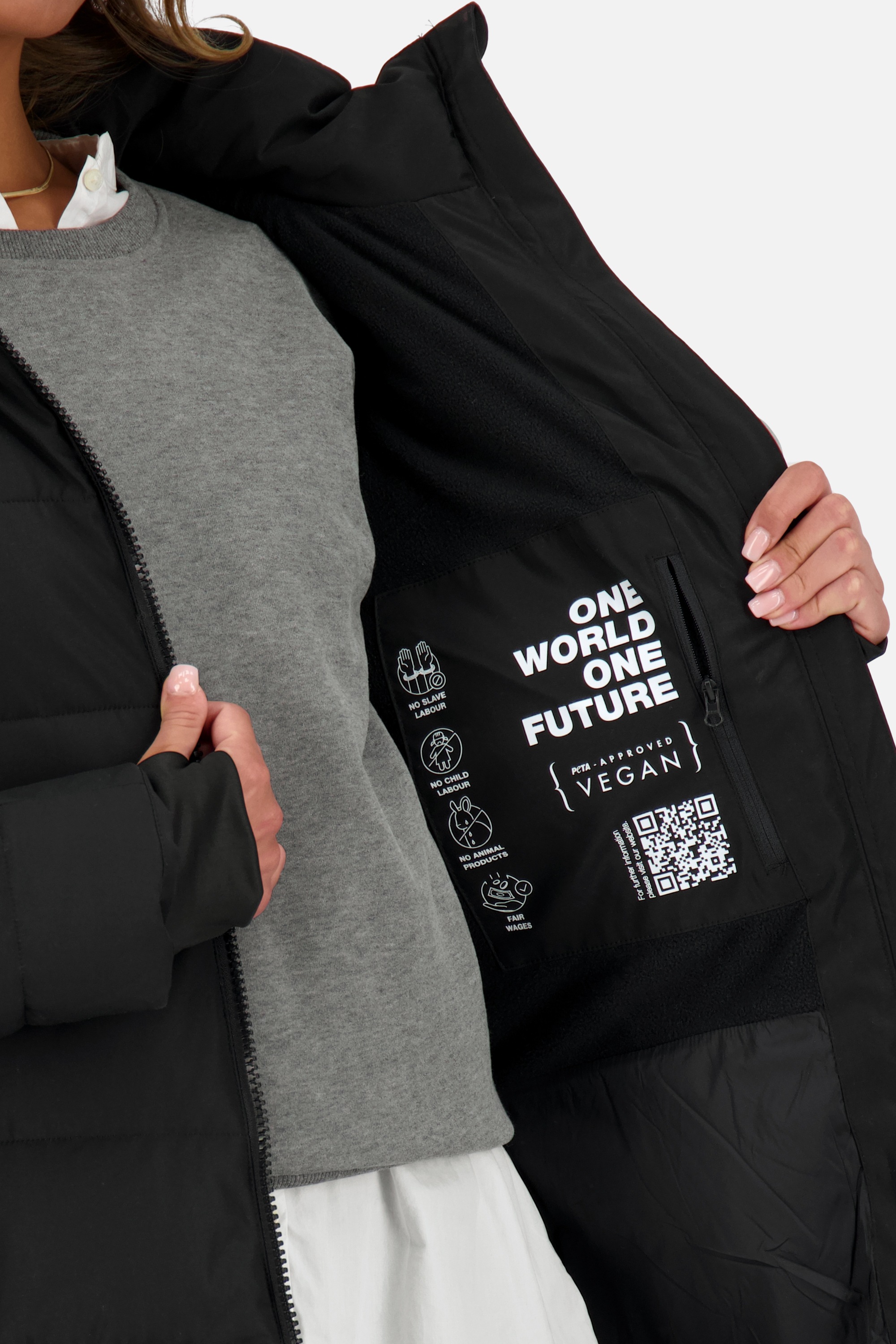 Alife & Kickin Steppjacke »Damen NellyAK A«, mit Kapuze, Mantel & Weste in einem, mit abnehmbaren Ärmeln in schmaler Passform