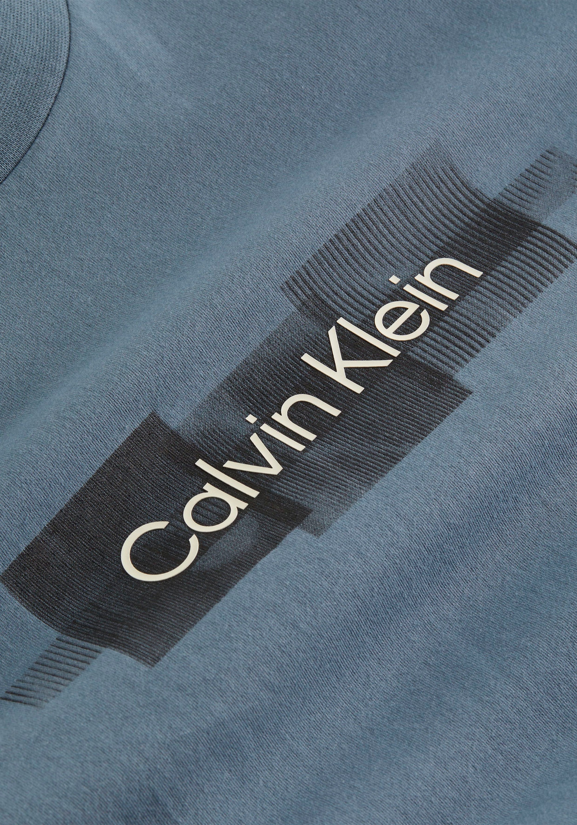 Calvin Klein T-Shirt »BOX STRIPED T-SHIRT«, | aus LOGO Baumwolle BAUR ▷ bestellen reiner