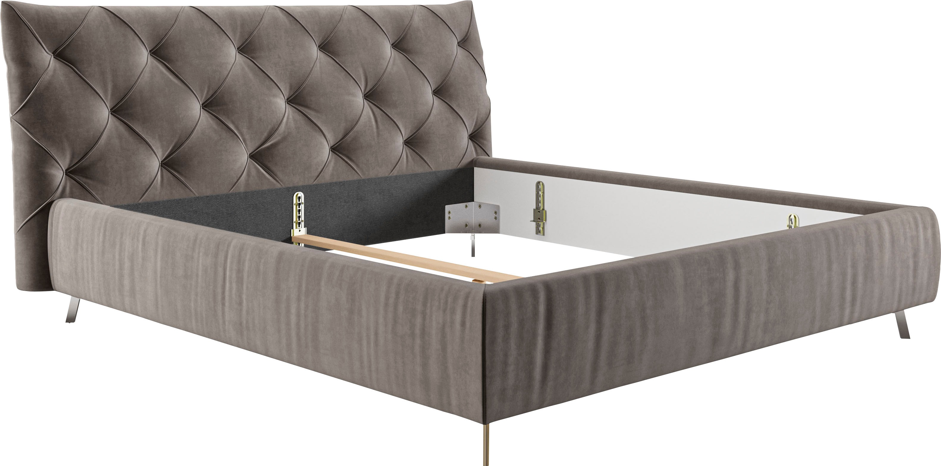 Thumbnail - PLACES OF STYLE Polsterbett "Elloree in 4 Breiten bis 200cm, auch in Leder" Kopfteilhöhe 105cm, belastbar bis 280 kg, au...