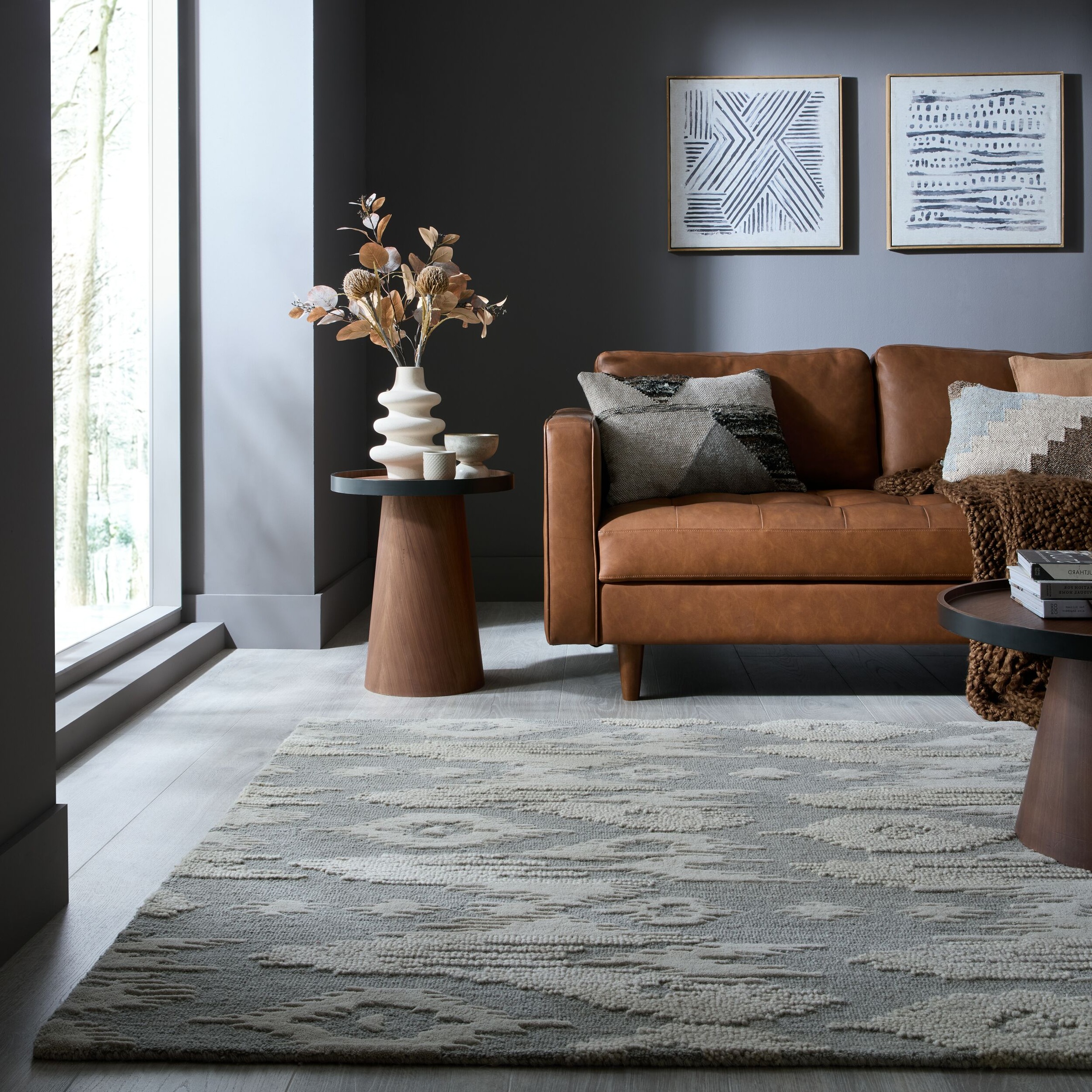 FLAIR RUGS Wollteppich »Dion Ikat«, rechteckig, 8 mm Höhe, mit modernem Ikat-Design