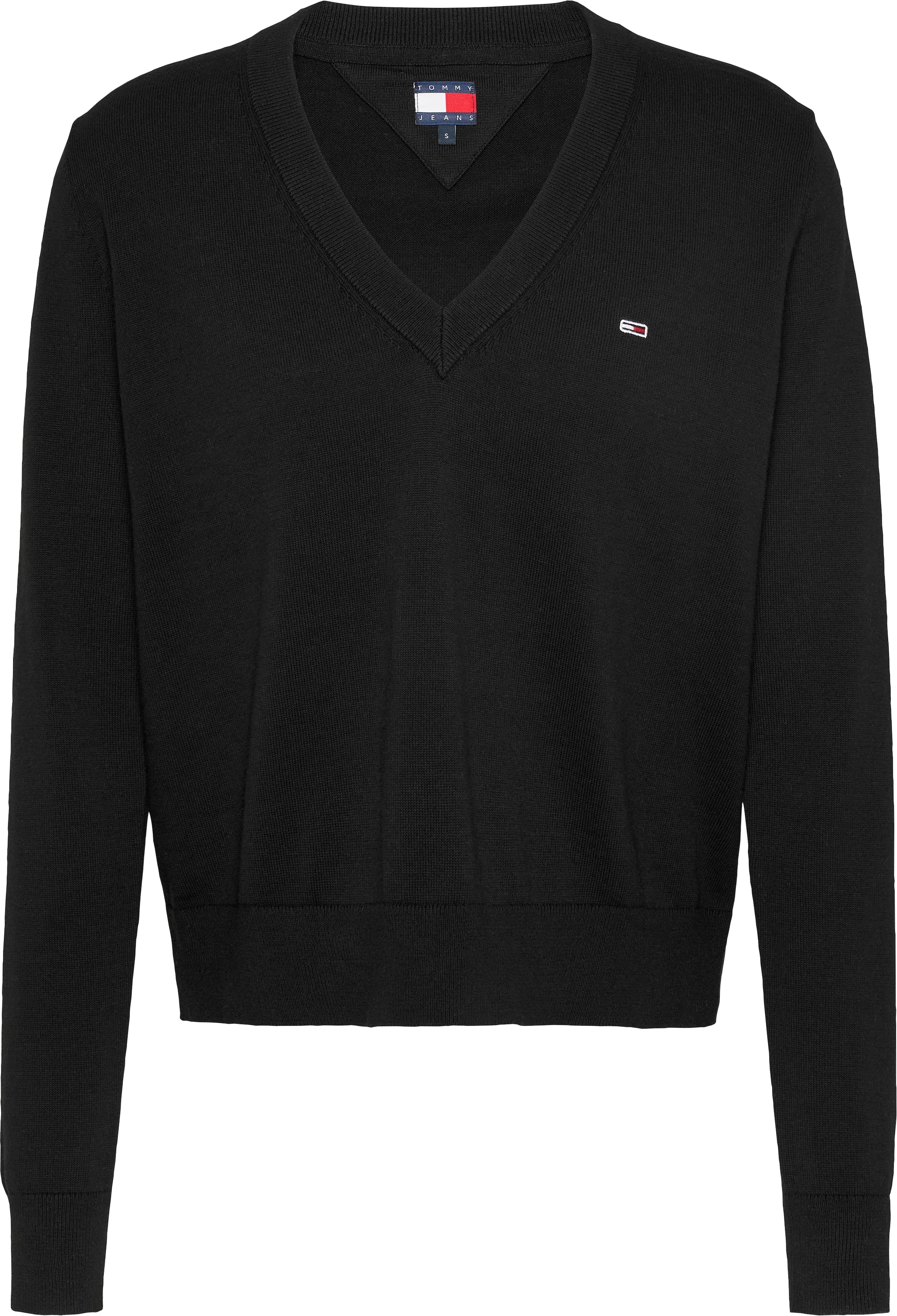 Tommy Jeans V-Ausschnitt-Pullover »TJW ESSENTIAL VNECK SWEATER EXT«, mit Logostickerei