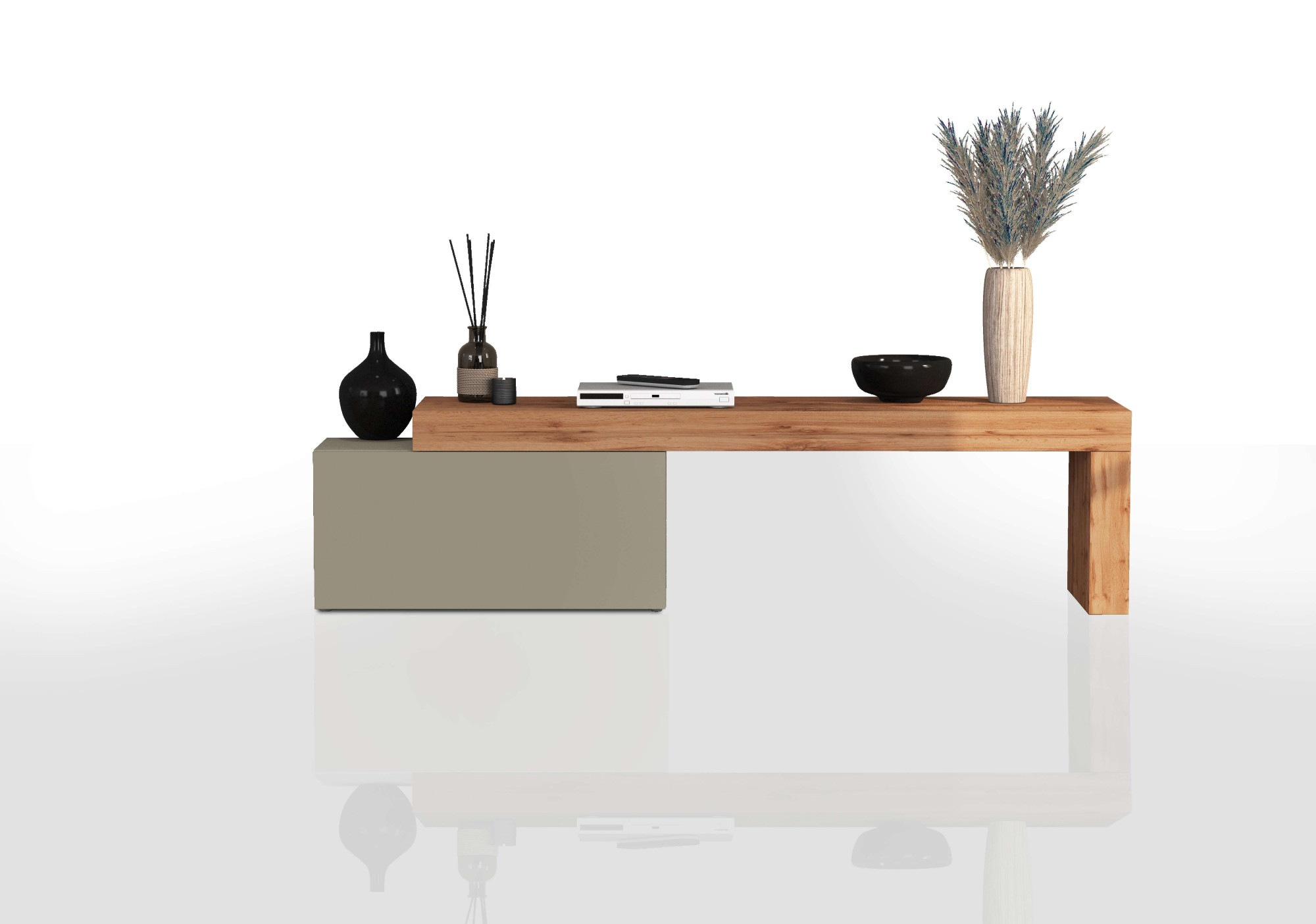 INOSIGN Lowboard "Chronos TV-Board, TV-Schrank", (1 St., Breite verstellbar günstig online kaufen
