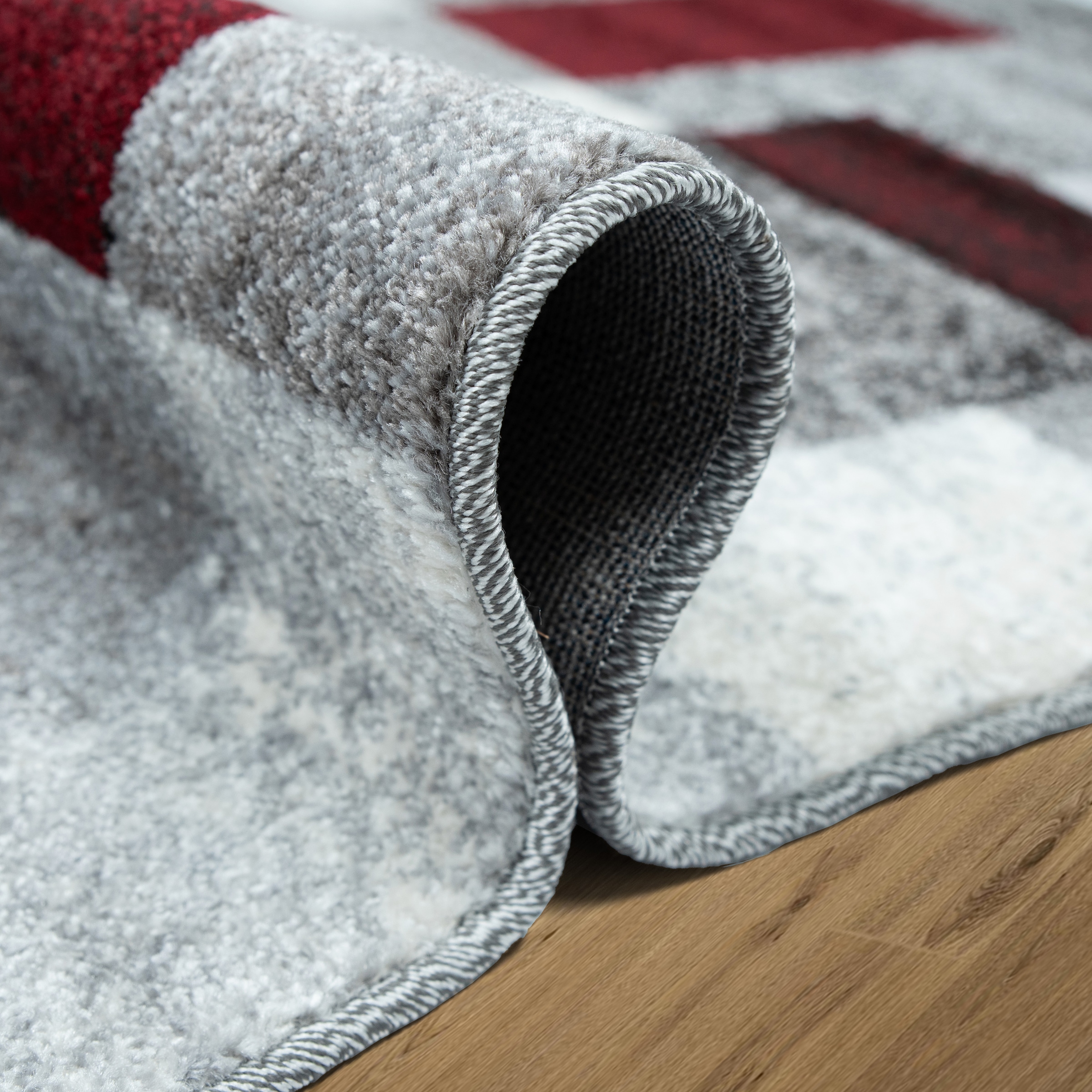 OTTO home Teppich »Corine« rechteckig 9 mm Höhe mit besonders weichem Flor, Kurzflor, modernes Karo-Design,