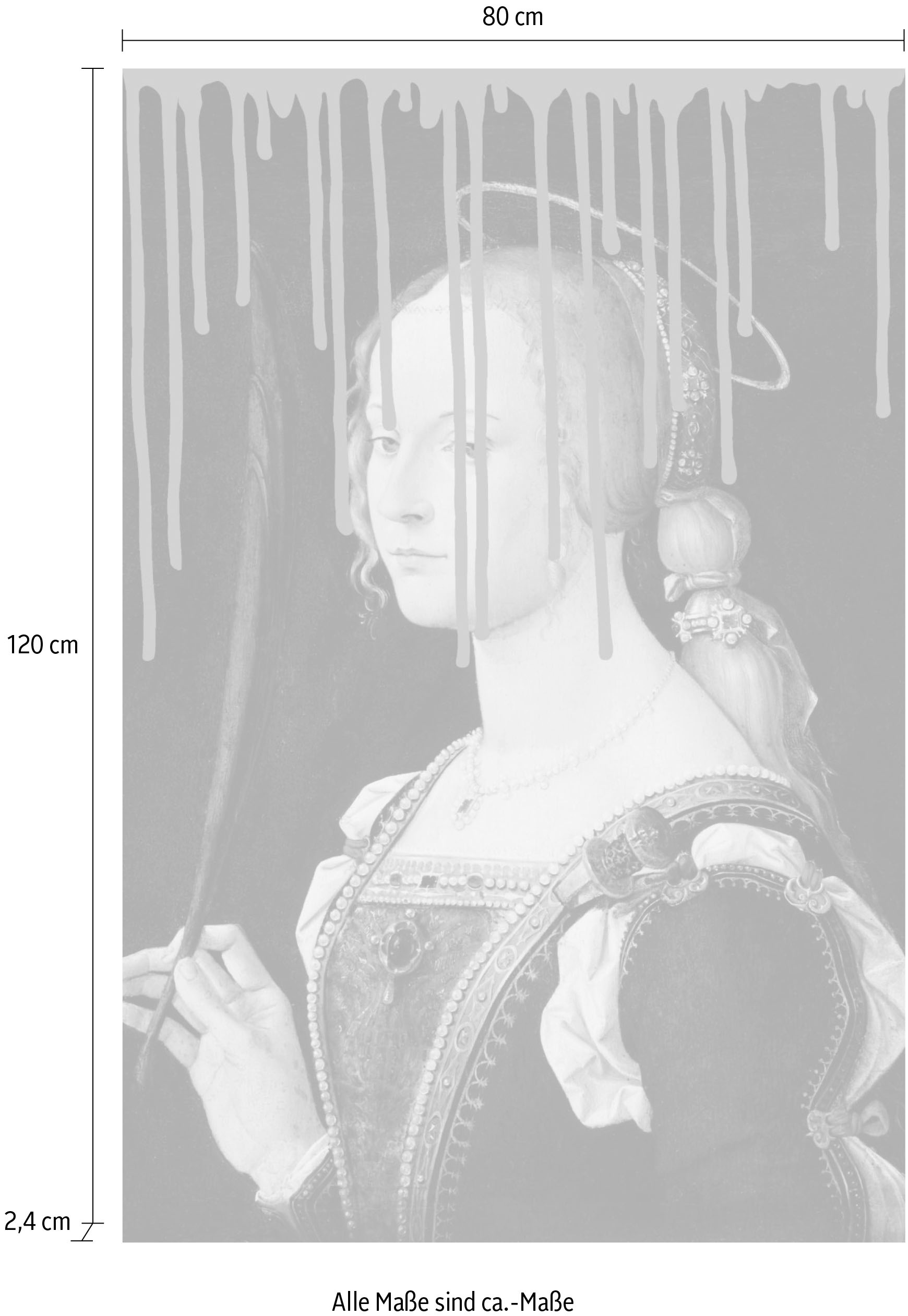 queence Acrylglasbild »Frau mit Farbklecks«, Kunst-Gemälde-Frau-Bilder von Frauen-Historische Persönlichkeiten-Formen, Fine Art-Print in Galeriequalität