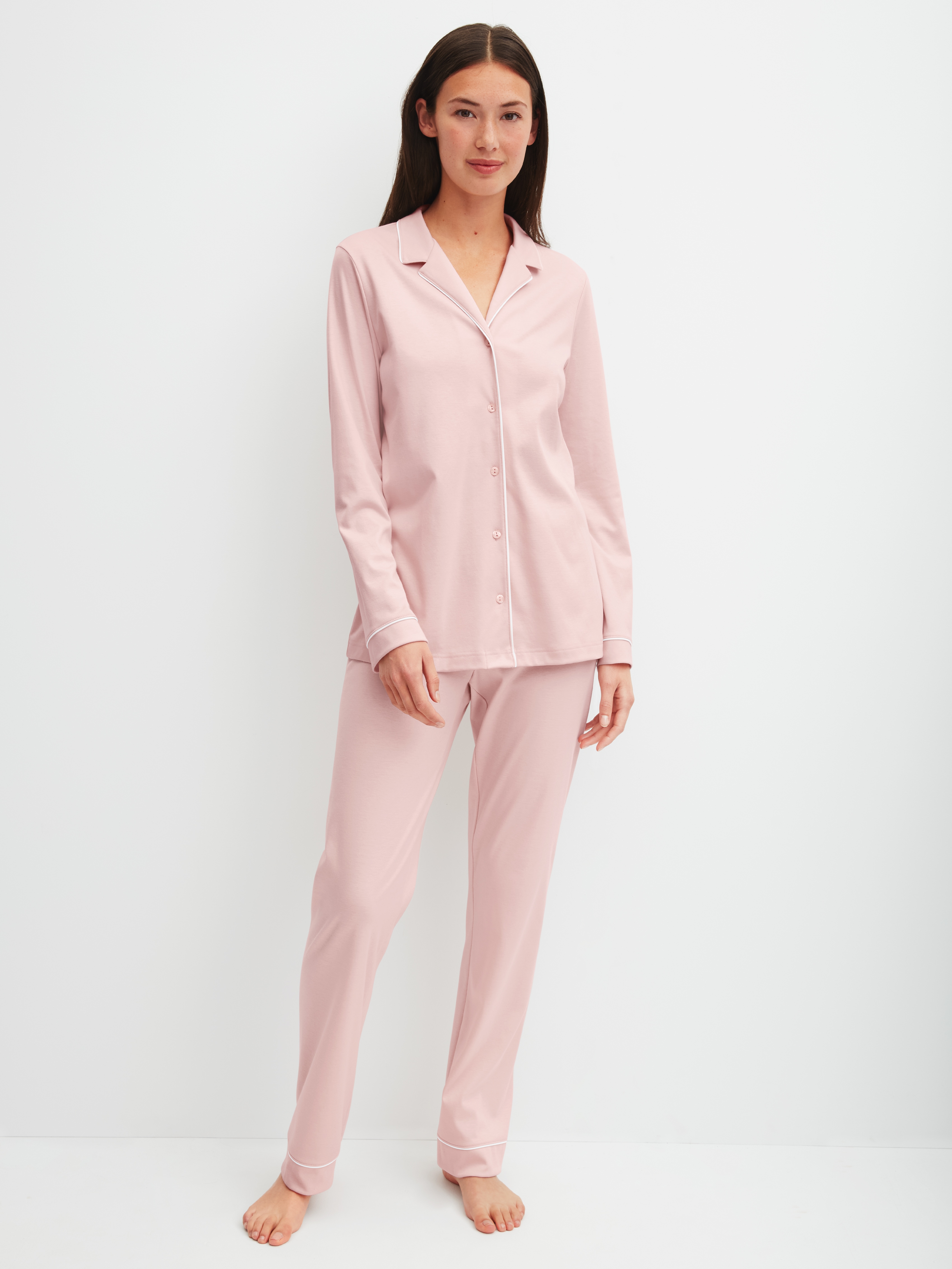 CALIDA 1100000002199 "Night Lovers" 2 tlg. Knopfleiste, Pure Cotton, Interlock-Qualität, Langarm