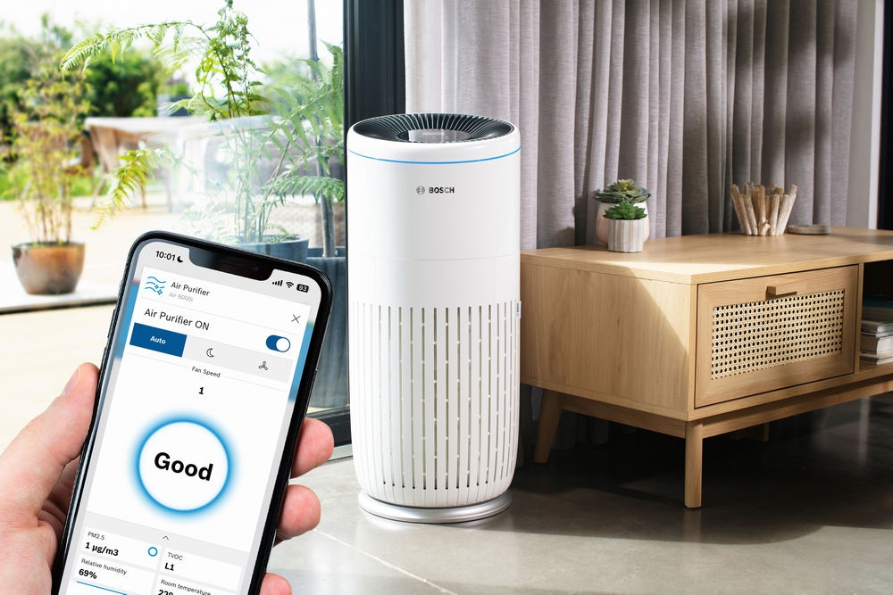BOSCH Luftreiniger »Air 6000i, leistungsstark und mit App-Steuerung« für 125 qm Räume mit 4-in-1 Luftfilter und Temperatur- und Luftfeuchtigkeits-Sensor
