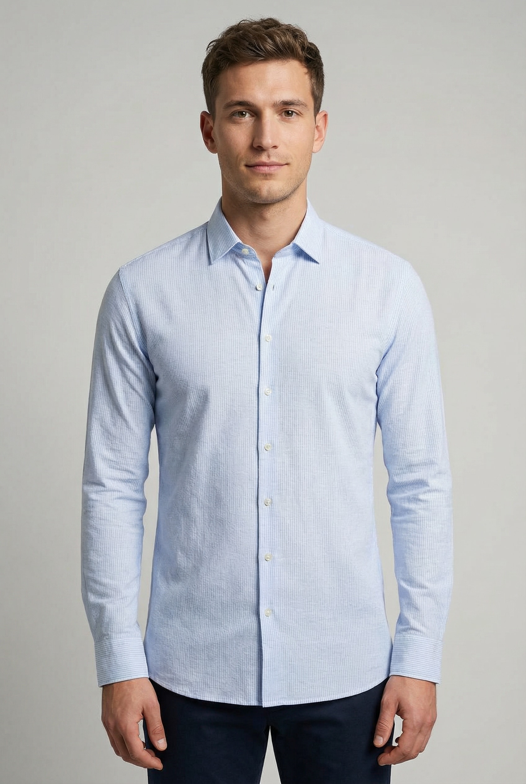 DESOTO Langarmhemd "Casual Kent 1/1" Jerseyhemd, Kentkragen, Slim Fit günstig online kaufen