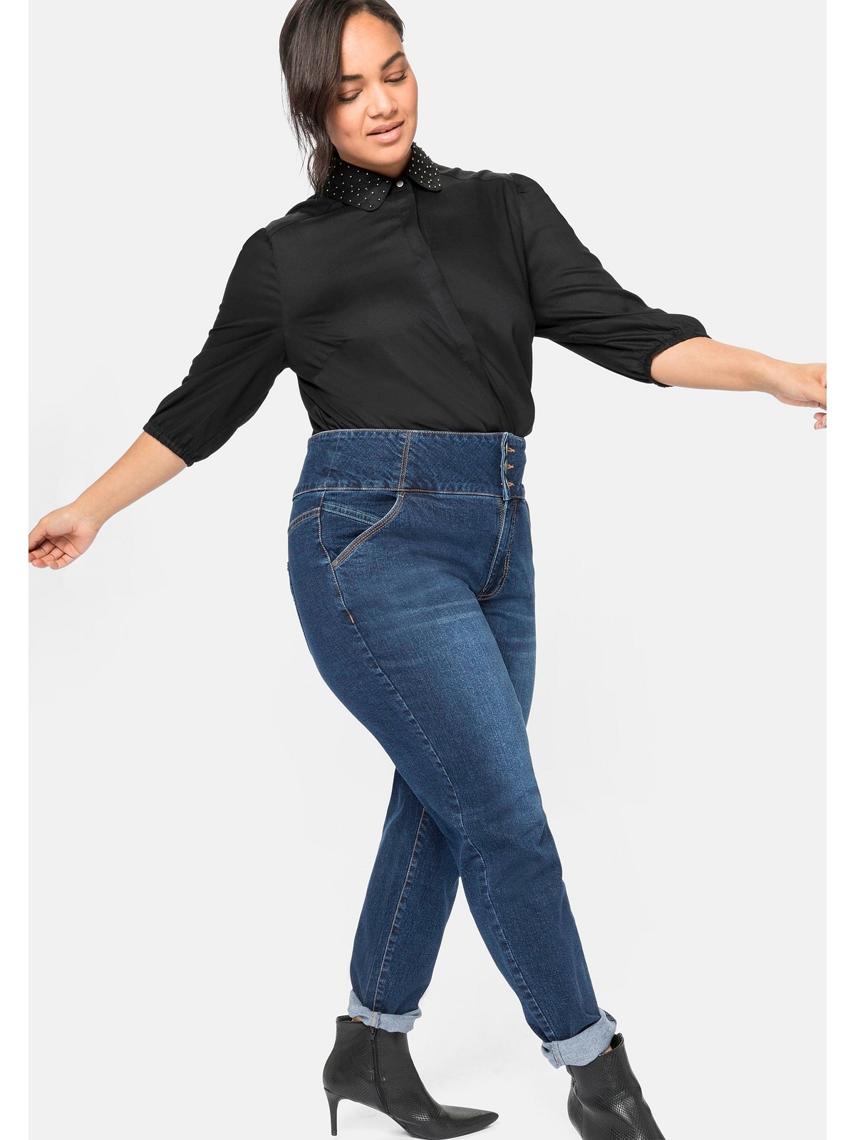 Sheego Stretch-Jeans »Große Größen«, | für BAUR mit High-Waist-Bund bestellen