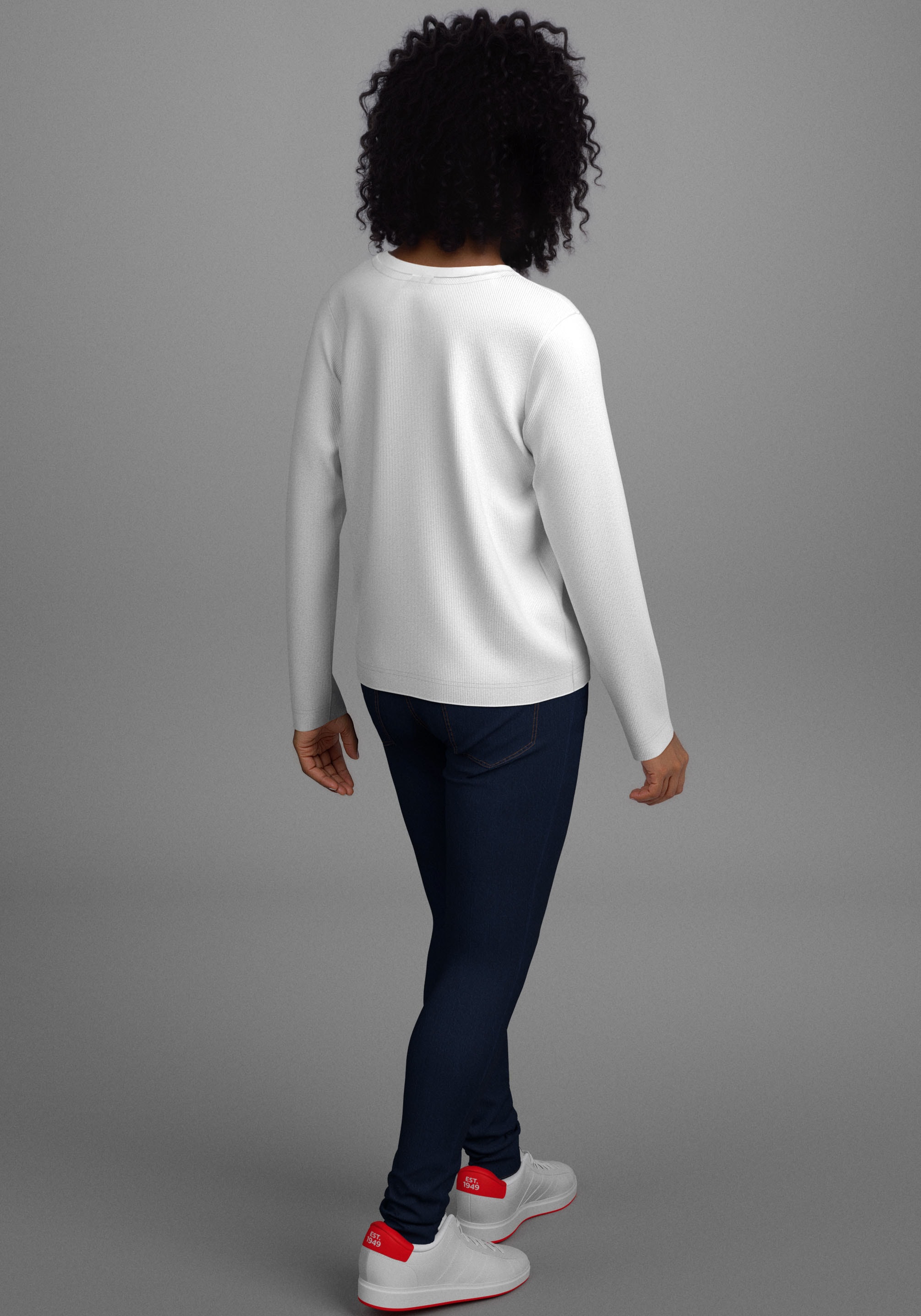 H.I.S Langarmshirt »2er Packung Shirts aus Rippware«, (2 tlg.), 2er Pack Langarmshirts