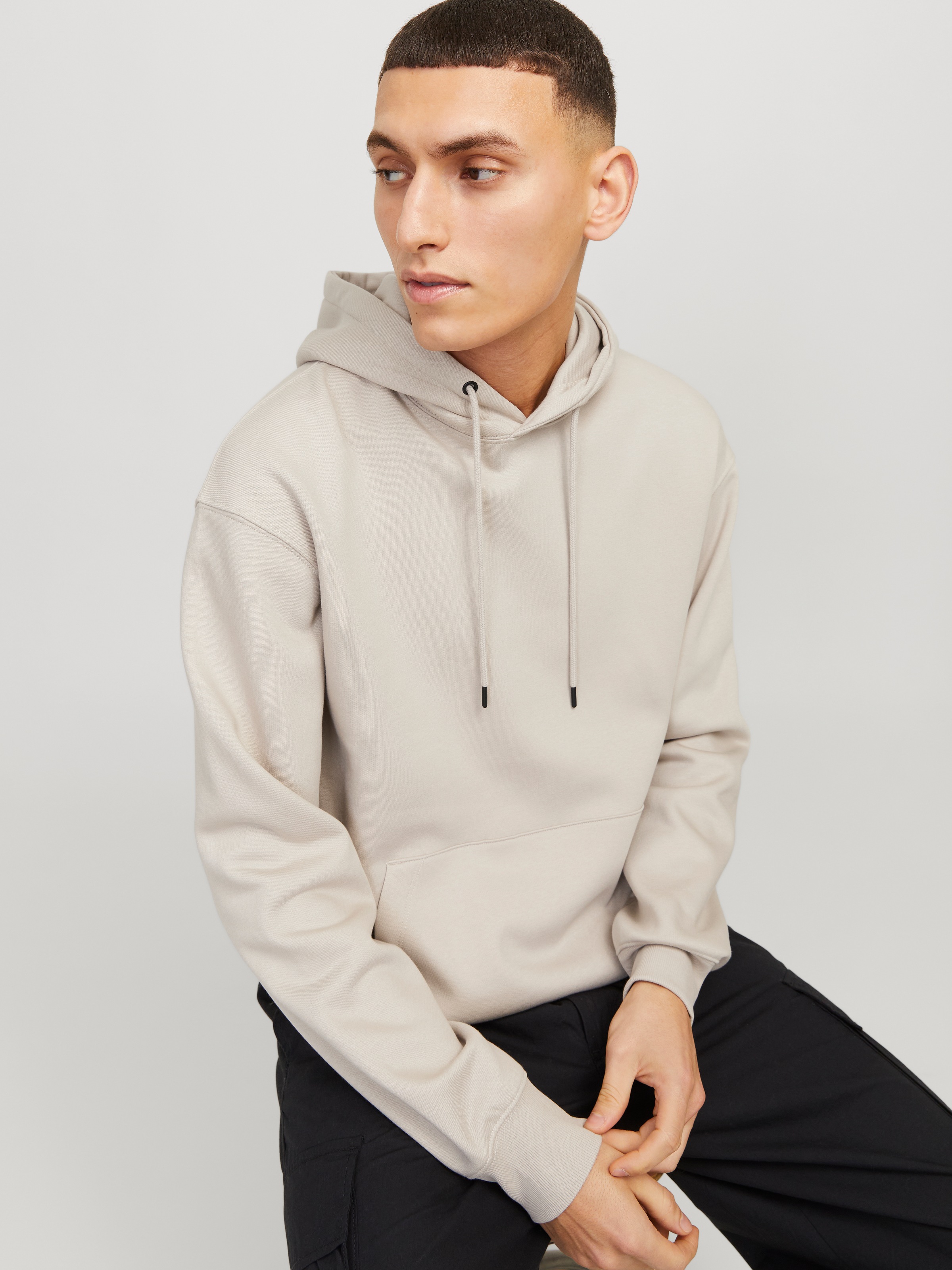 Jack & Jones "JJESTAR BASIC SWEAT HOOD NOOS", mit Rippbündchen günstig online kaufen