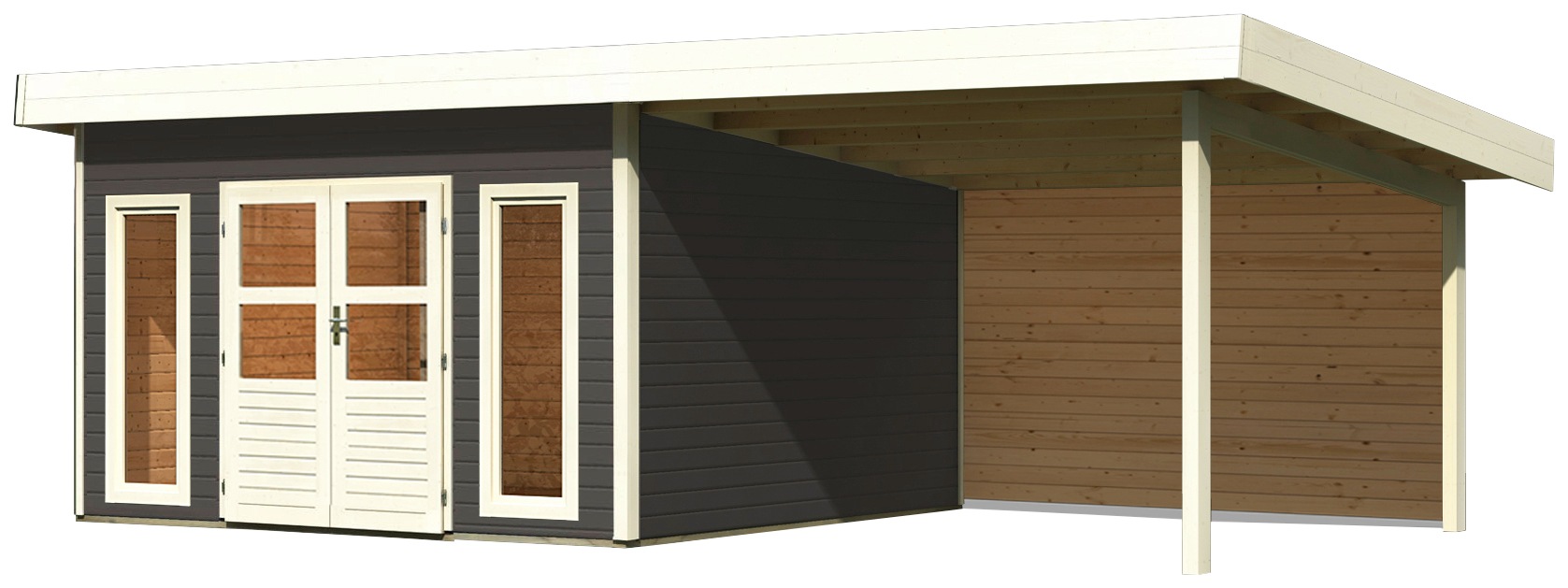 KONIFERA Gartenhaus »Perlsee 5« mit Anbaudach