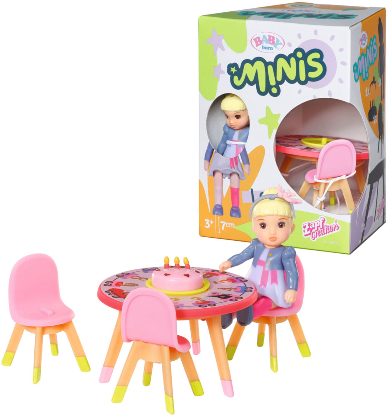 Baby Born Minipuppe »Baby born® Minis Spielset Happy Birthday«, inklusive Baby Born® Minipuppe