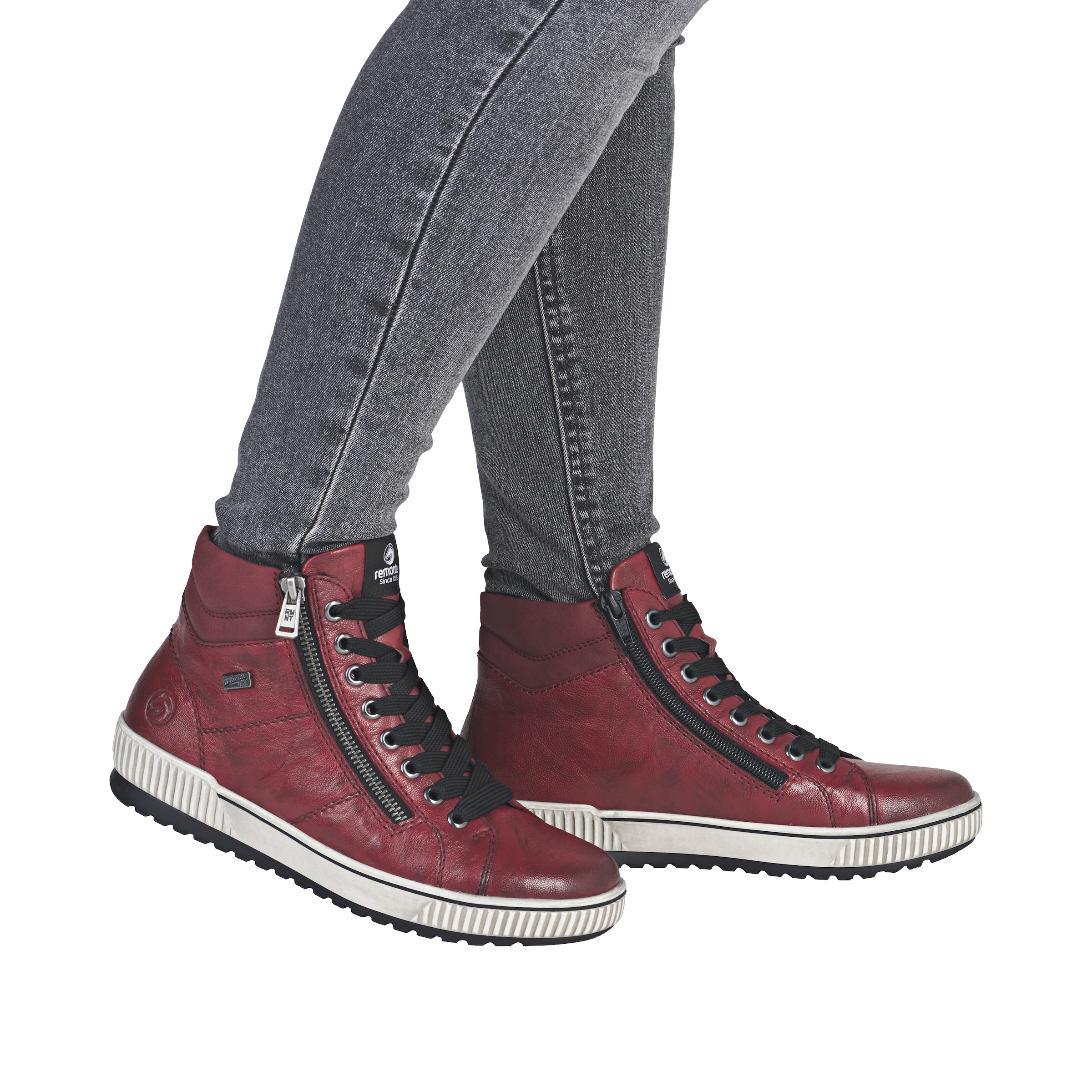 Remonte Schnürboots, Plateau, Schnürstiefelette, Boots in Crash-Optik