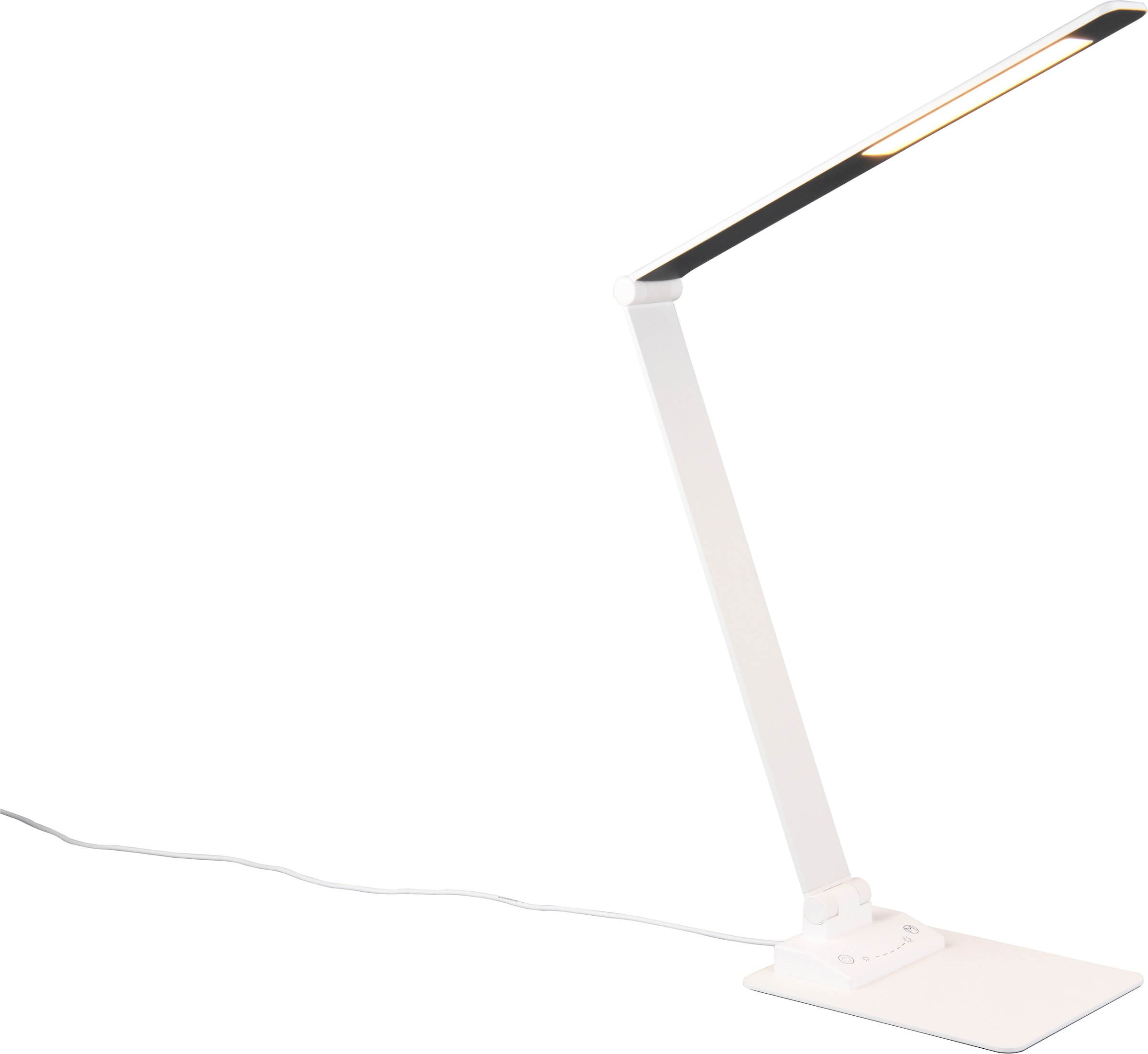 TRIO Leuchten LED Schreibtischlampe »TRAVIS, LED Leselampe 6,5W 650 Lumen CCT Lichtfarbe 3000/5000/6500K« LED-Board 1 Stk. Farbwechsler mit USB-A und USB-C Ladeanschluss, kippbar dimmbar Höhe max 72cm