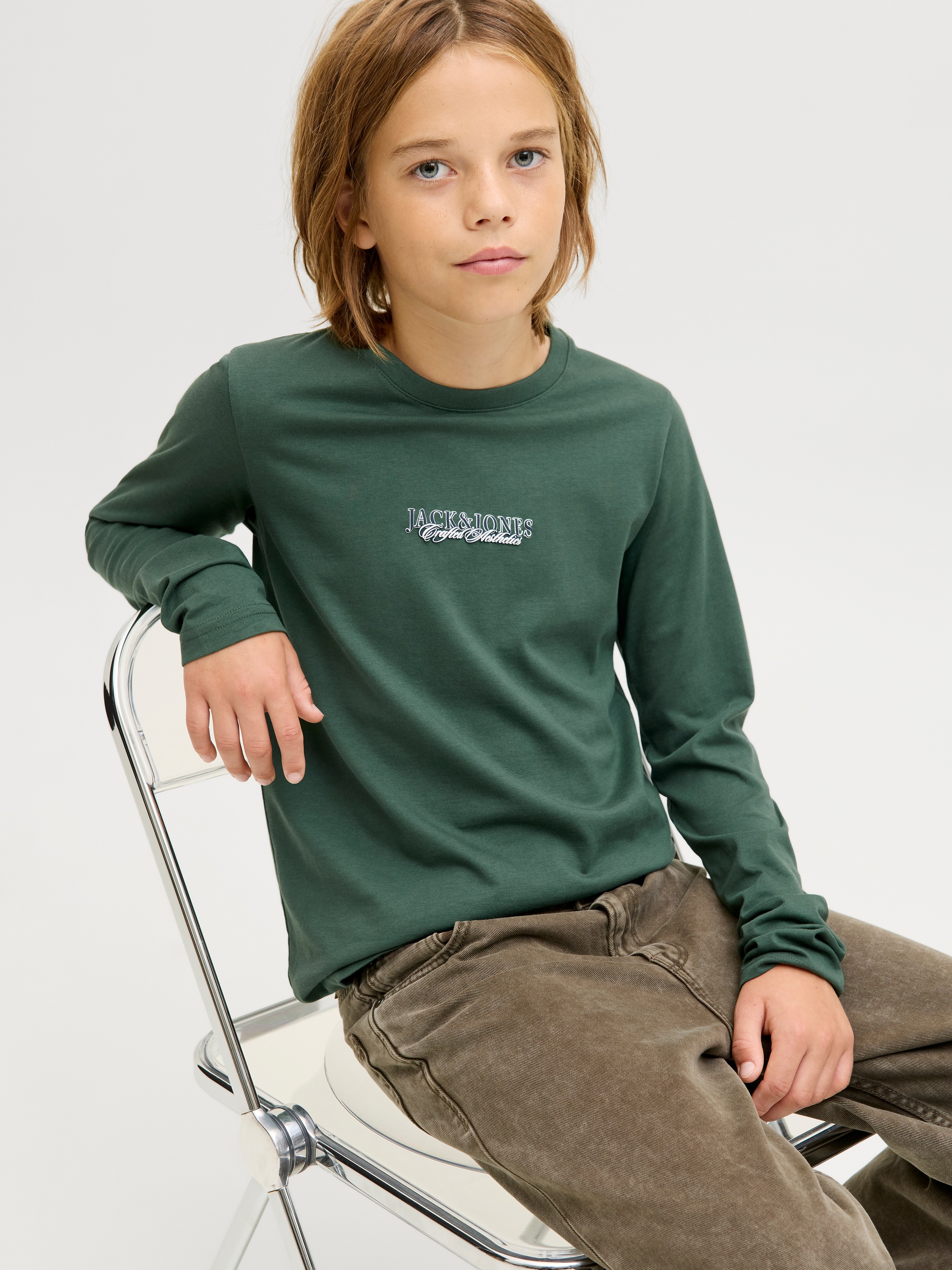 Jack & Jones Junior Langarmshirt »JORBLEECKER MINIMAL TEE LS CREW NE JNR«