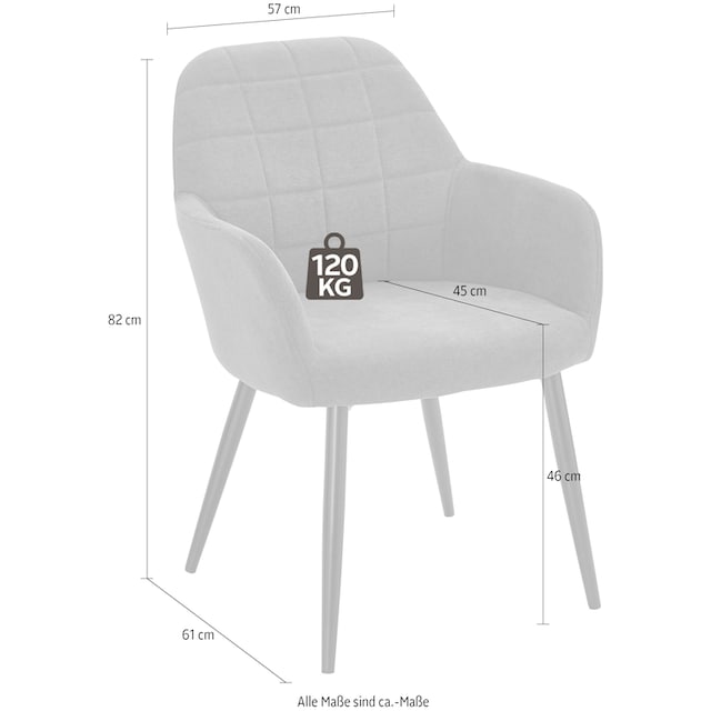 INOSIGN Armlehnstuhl »Mara«, (Set), 2 St., Webstoff, (1 oder 2 Stück),  Bezug in Webstoff, Gestell aus Metall in schwarz | BAUR | Stühle