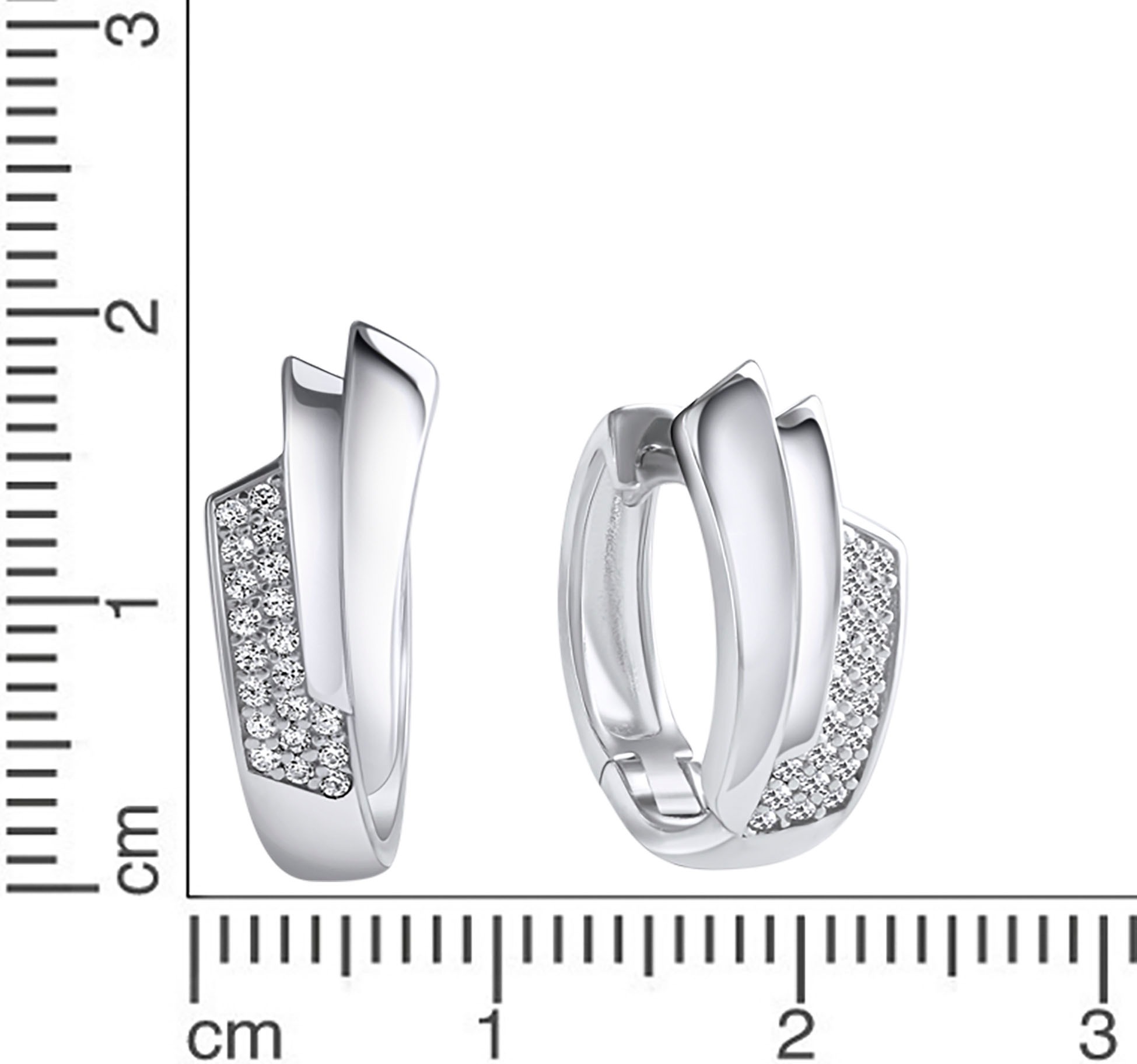 Firetti Paar Creolen »Schmuck Geschenk, Ohrringe, Silber 925«, mit Zirkonia (synth.)