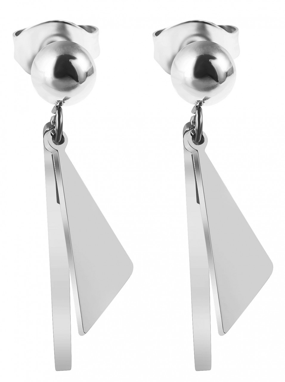 Adelia's Women Stainless Steel Stud Earrings Silver 2