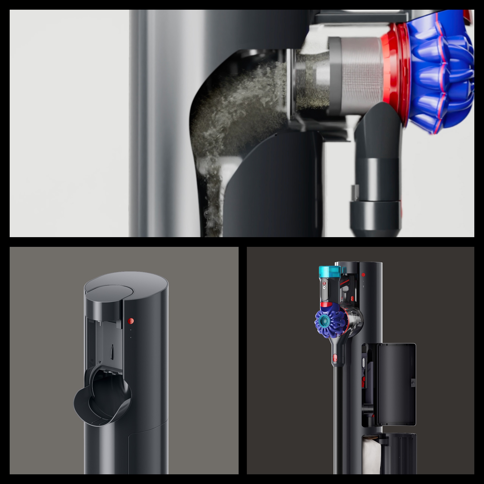 DYSON Akku-Hand-und Stielstaubsauger »Dyson V10 Konical™ + Auto-empty Dok™ Schwarz/Blau«