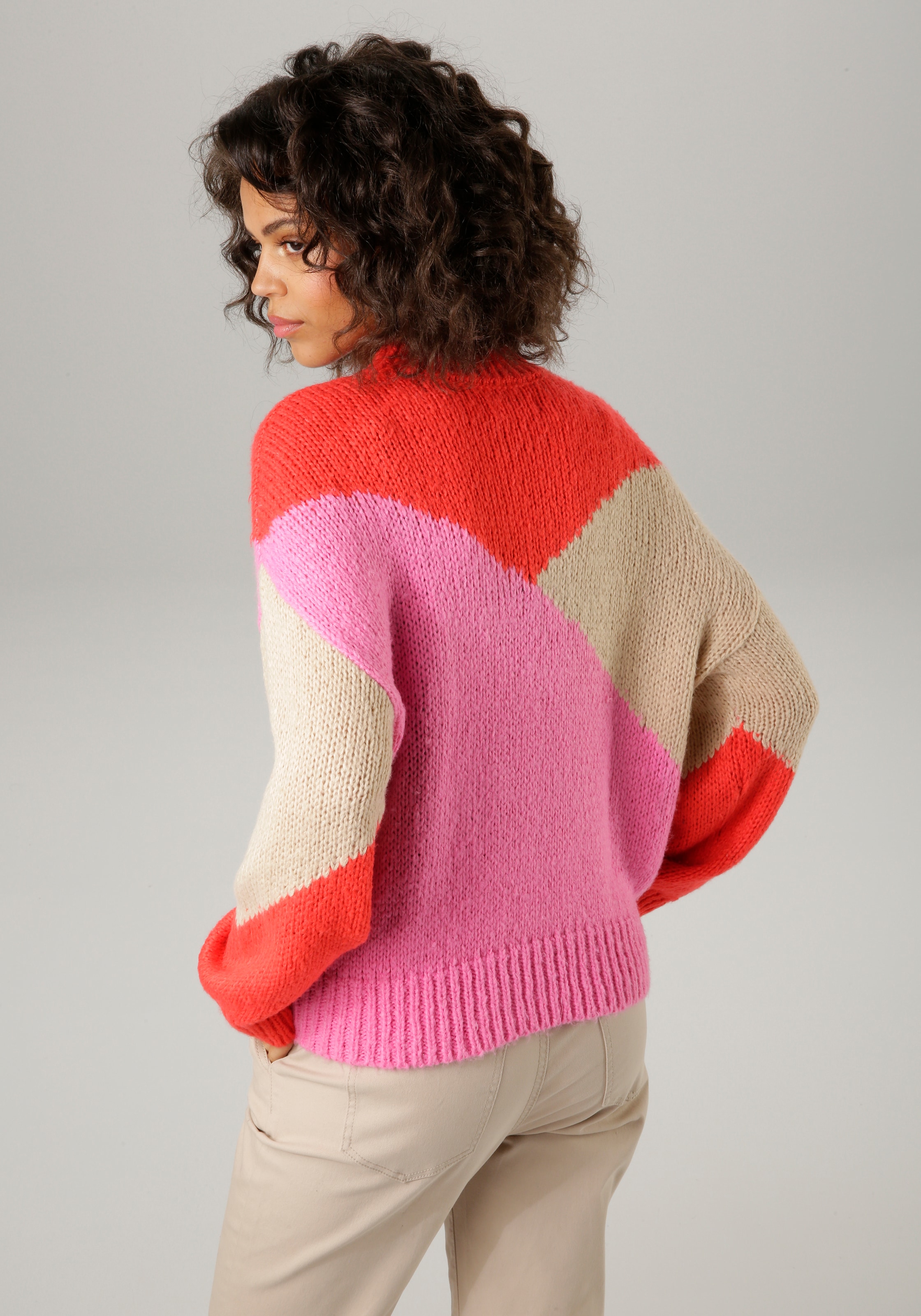 Aniston CASUAL Strickpullover, im farbenfrohen Colorblocking günstig online kaufen