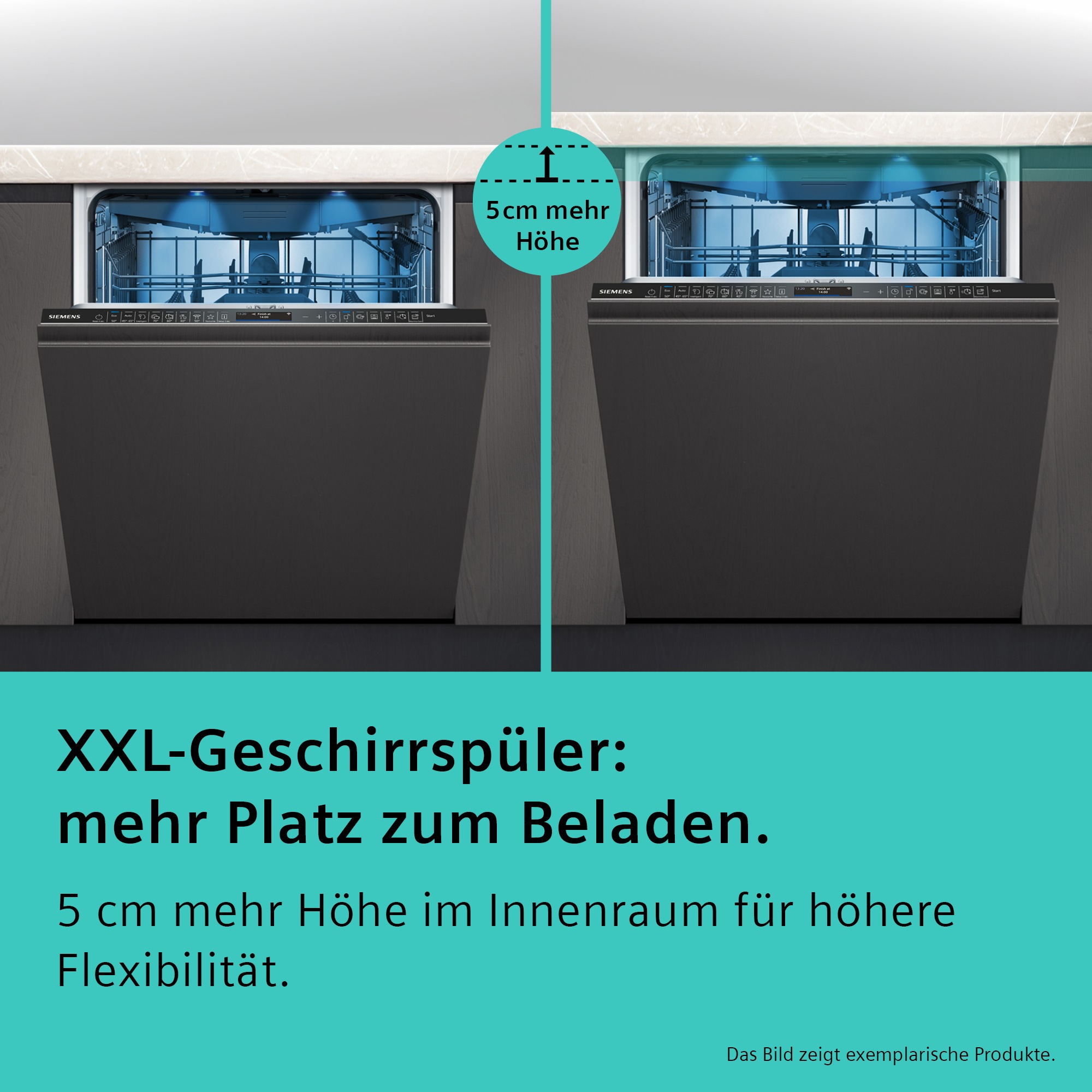 SIEMENS vollintegrierbarer Geschirrspüler XXL, iQ300 "SX73EX22CE" 14 Maßgedecke Made in Germany, Automatische Türöffnung für mehr Effizienz