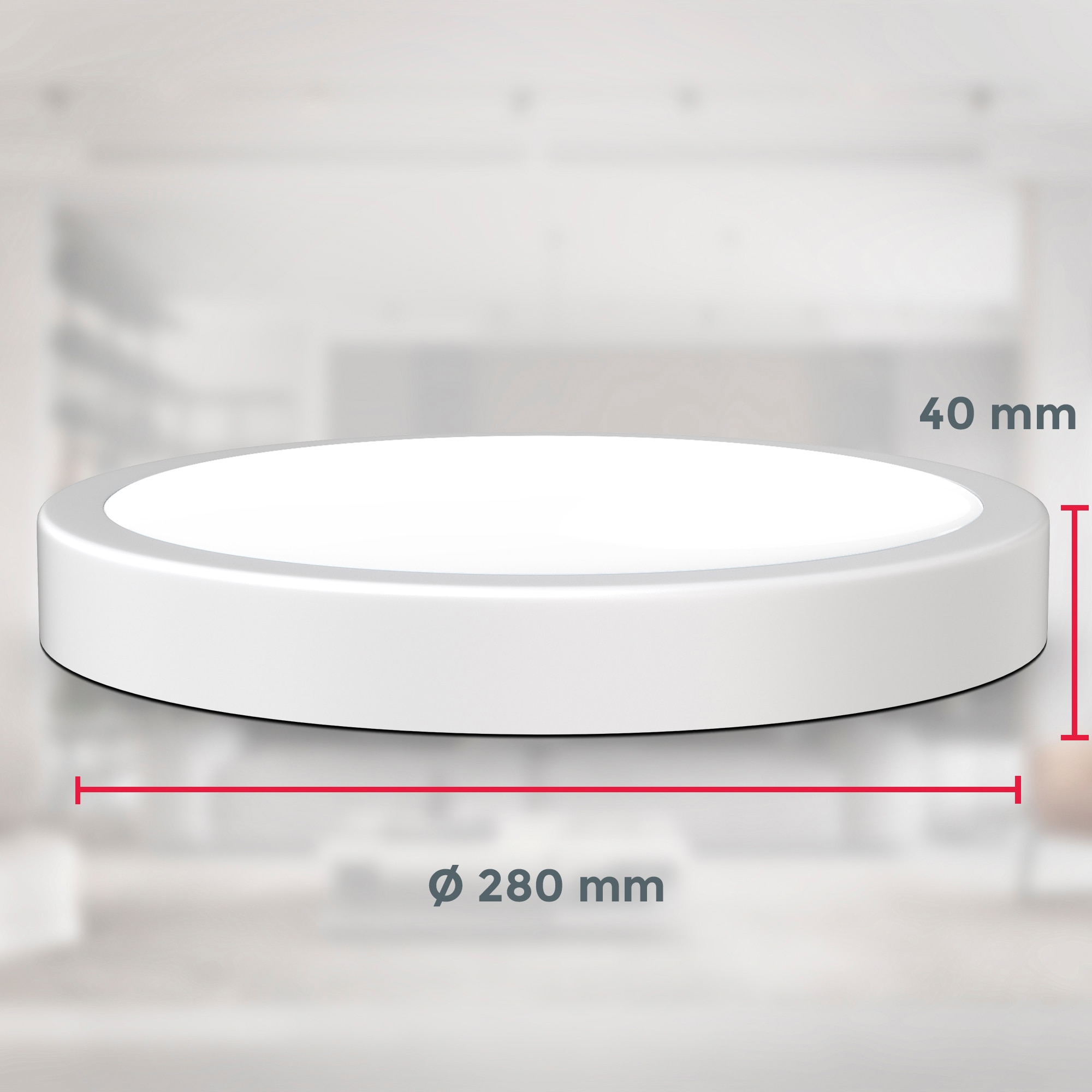 B.K.Licht LED Deckenleuchte »BK_DL1521 LED-Deckenlampe, Ø28cm, Neutralweißes Licht, Weiß«, 1 flammig, Leuchtmittel LED-Modul | LED fest integriert, Küchenlampe, 8 Watt, 2.000 Lumen, 4.000 Kelvin Wohnzimmerlampe