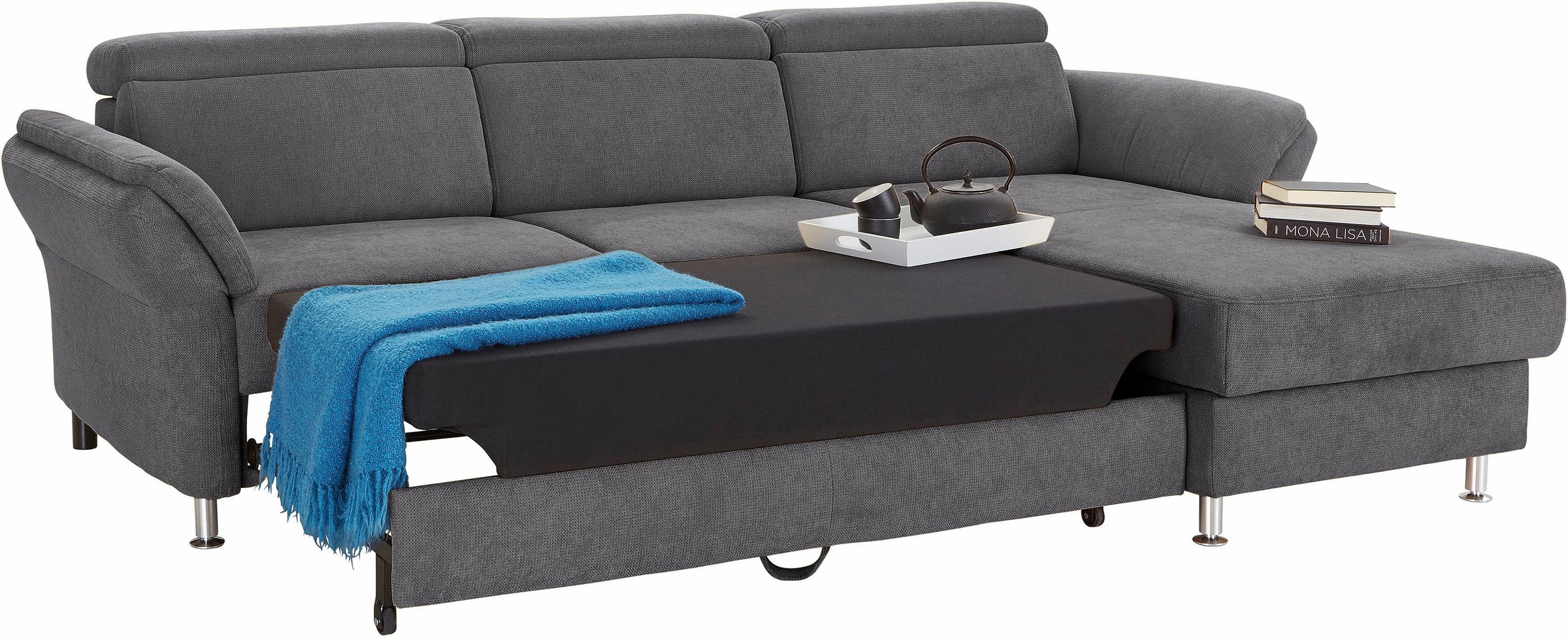 sit&more Ecksofa »Avignon L-Form«, Kopfteilverstellung, wahlweise mit Bettfunktion und Bettkasten