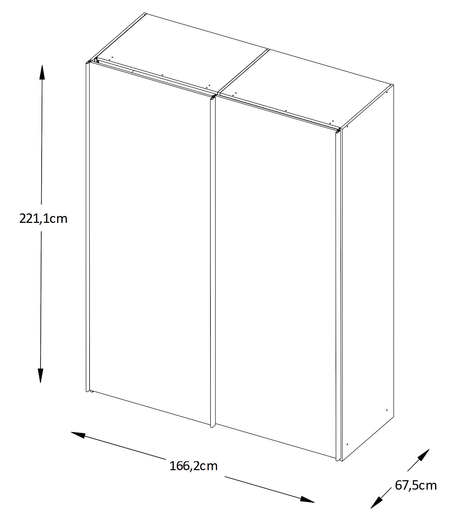 STAUD Schwebetürenschrank »Sinfonie Plus, edles Design in hochwertiger Qualität, Made in Germany«, Glas und Spiegel-Frontkombination mit vier Ausstattungsvarianten