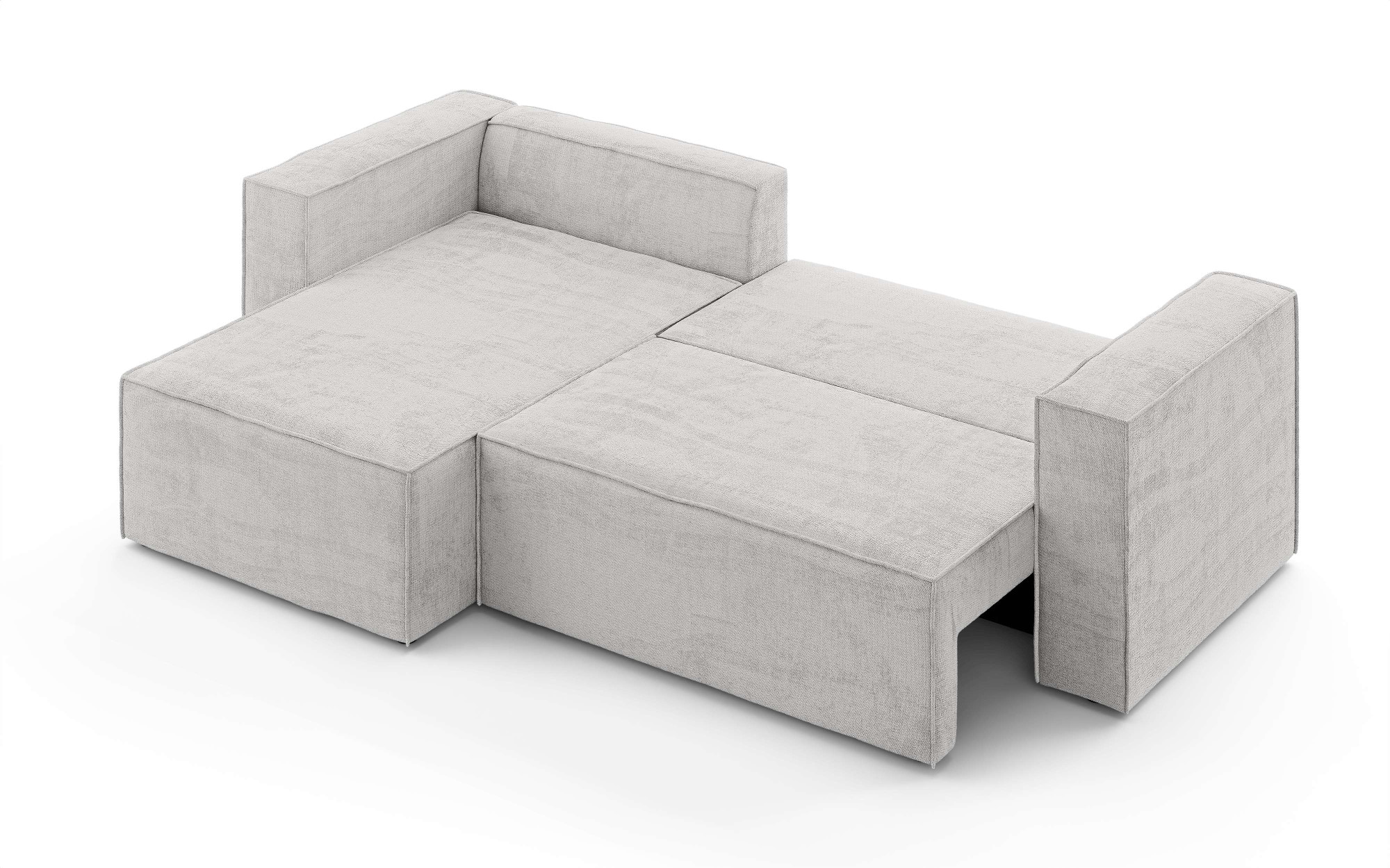 INOSIGN Ecksofa »LINCOLNVILLE mit Bettfunktion und Bettkasten, Maße B/H/T 244/76/150 cm«, L-Form mit Wellenunterfederung, Recamiere beidseitig montierbar