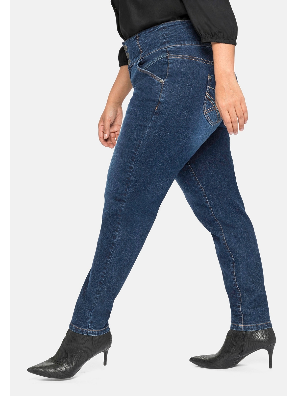 »Große mit für Größen«, Sheego bestellen Stretch-Jeans | High-Waist-Bund BAUR