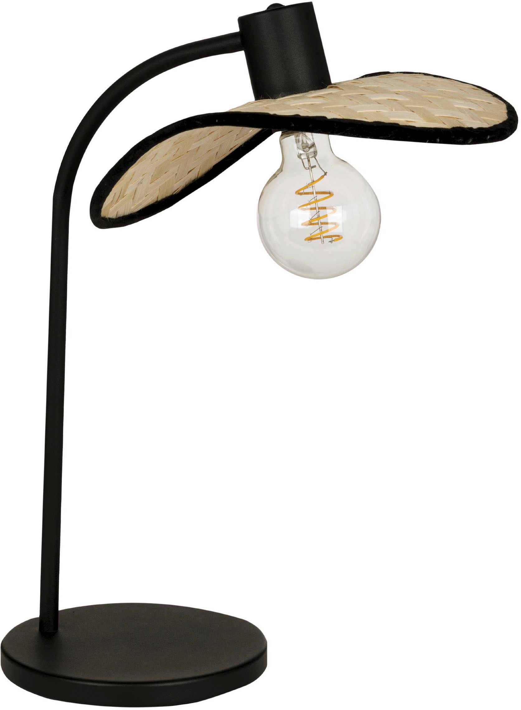 EGLO Tischleuchte »Marywell Tischlampe, Nachttischlampe Japan-Stil aus Metall und Bambus« E27 1 Stk. Tischleuchte - L29 x B30 x H46,5 cm - schwarz - 1X40W exkl.