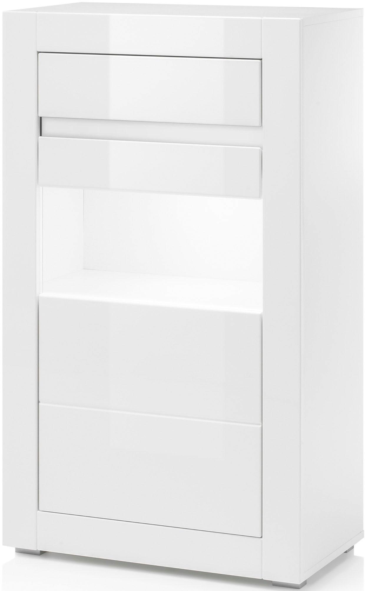 Home affaire Vitrine "Carat" Höhe 112 cm, Leisten angeliefert, 1 x grau, 1 günstig online kaufen