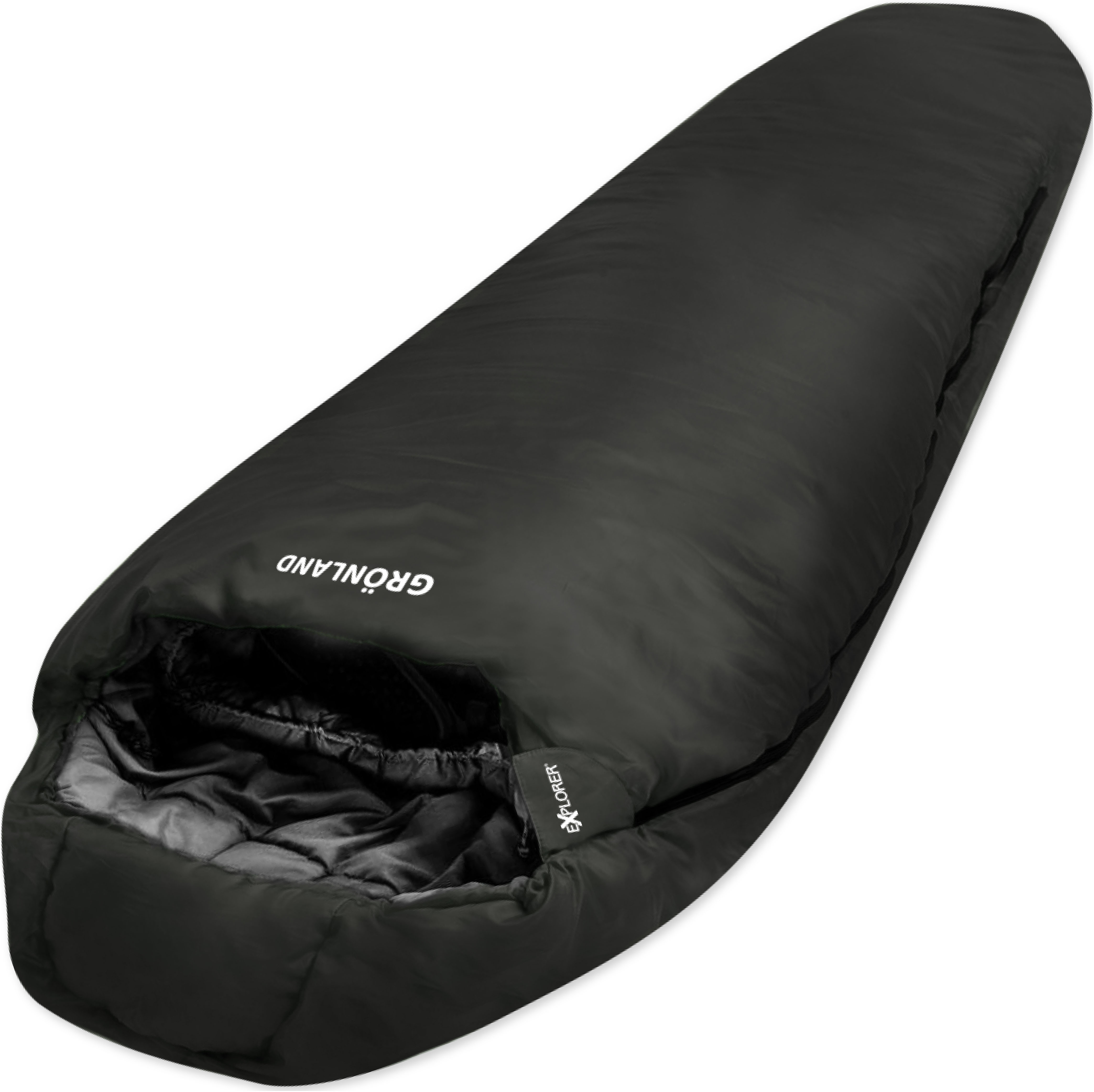 EXPLORER Mumienschlafsack "Grönland Camping Schlafsack 230x82x55cm Outdoor warm", B/L: 82cm x 230cm,mit Reißverschluss, schwarz, Schlafsäcke,