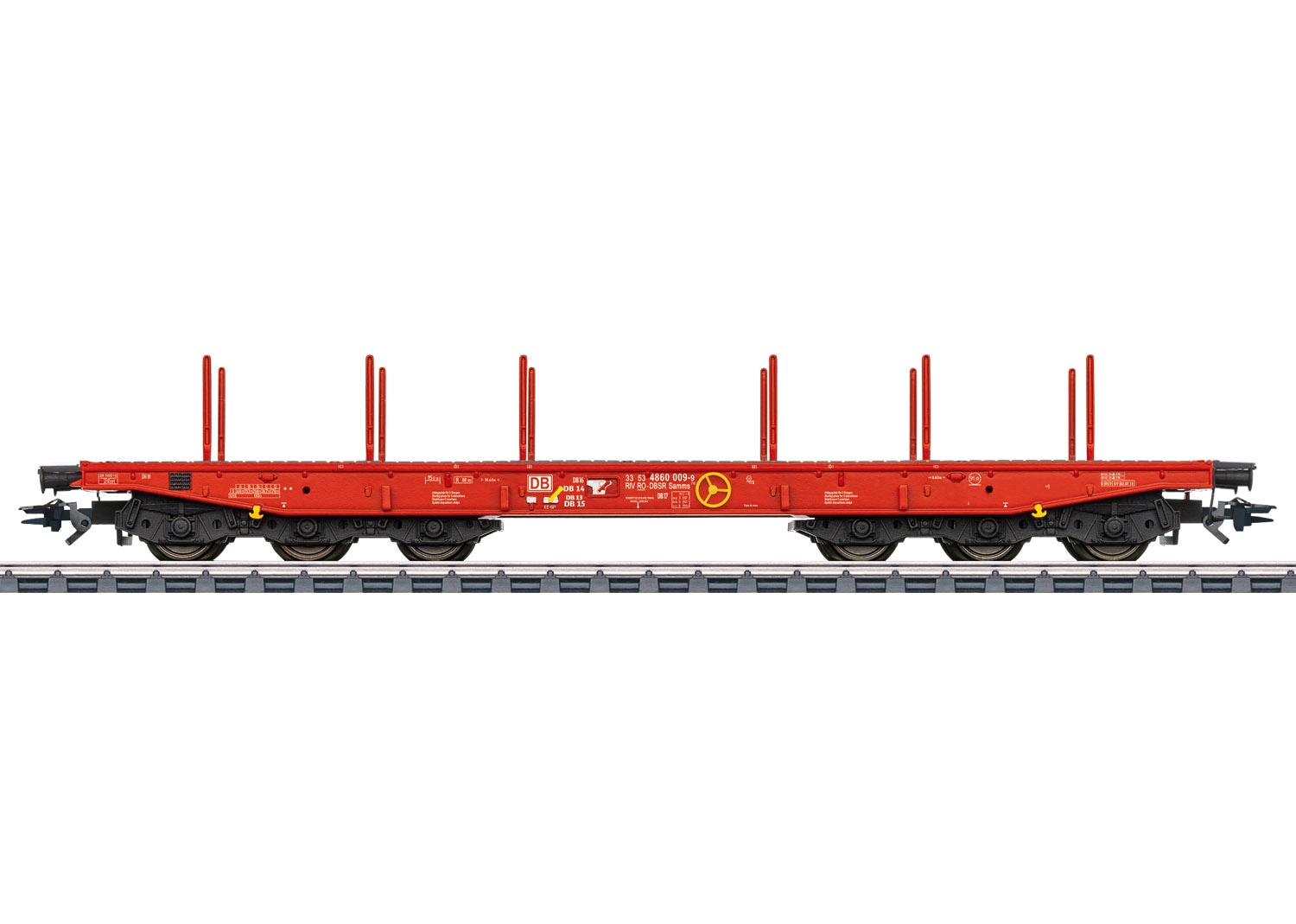 MÄRKLIN Kinder Güterwagen "Schwerlastwagen Samms 710 CarMotion - 48740"rot, Kunststoff, Metall, Modelleisenbahn-Fahrzeuge