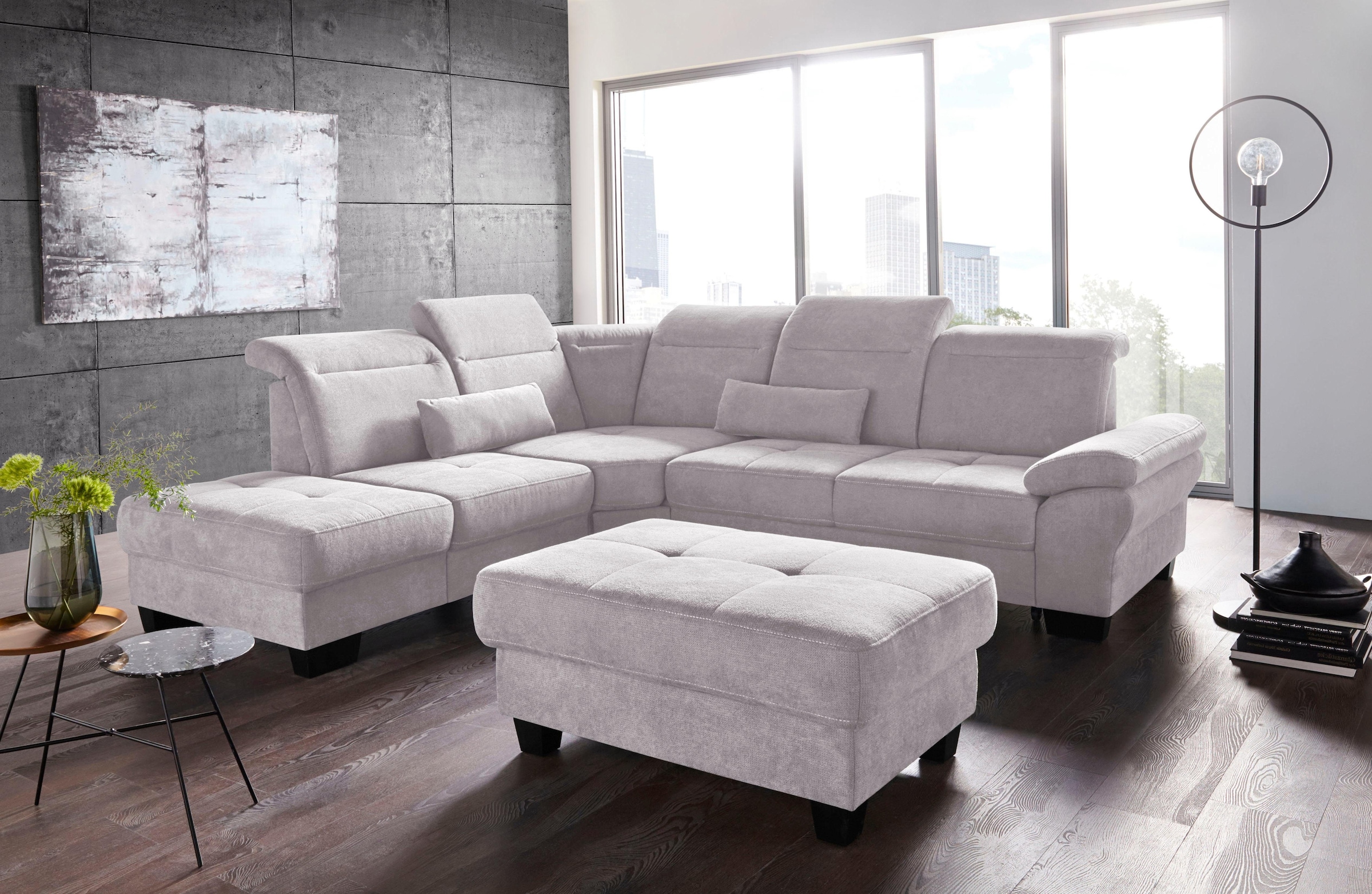 Home affaire Ecksofa "Cornwall L-Form" incl. Sitztiefenverstellung, mit Bet günstig online kaufen