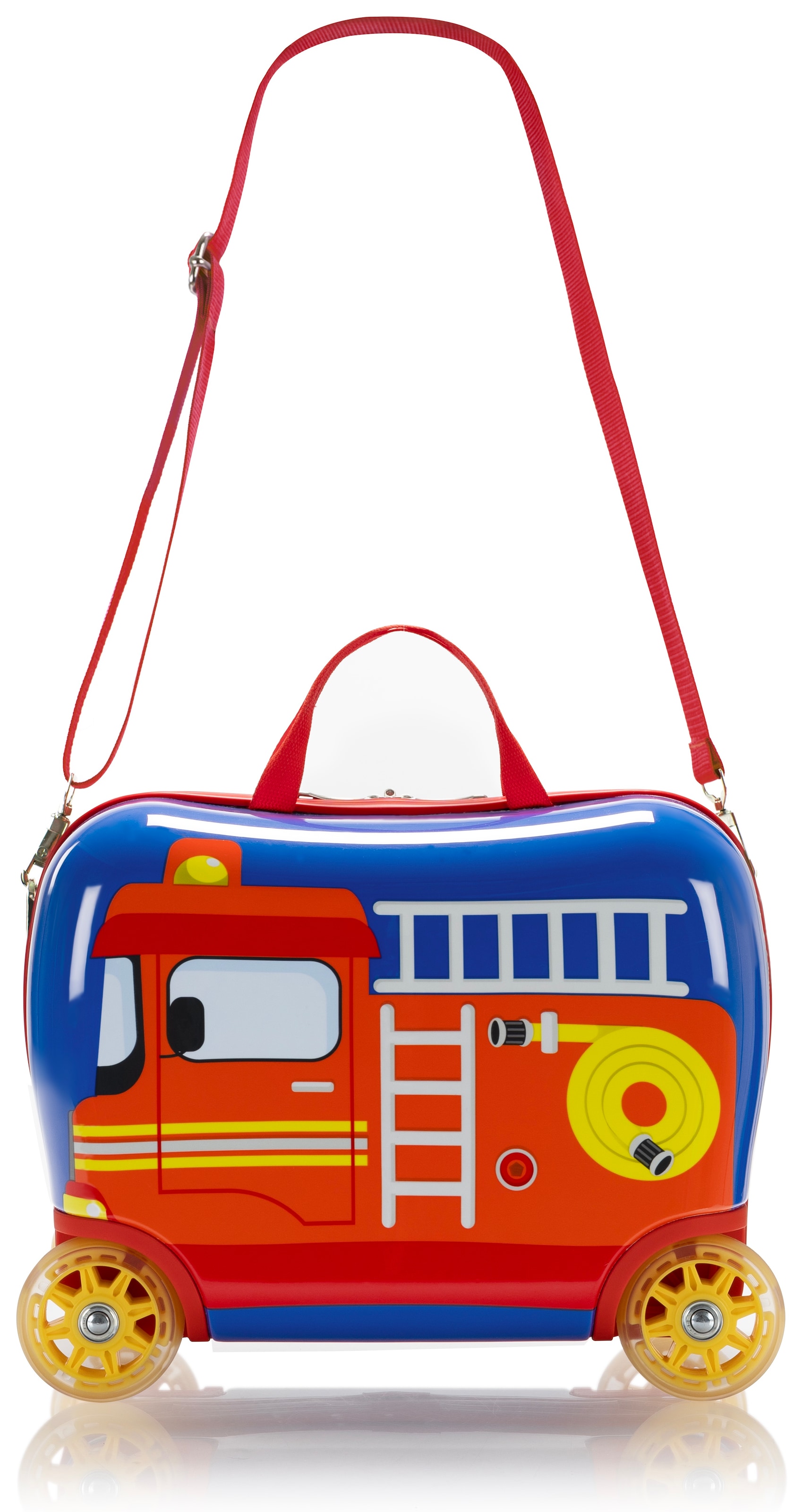 Heys Kinderkoffer »Kinderkoffer Heys Kids Ride-On Luggage«, 4 Rollen, Kindertrolley, Kinder Reisegepäck, Feuerwehrauto, Handgepäck