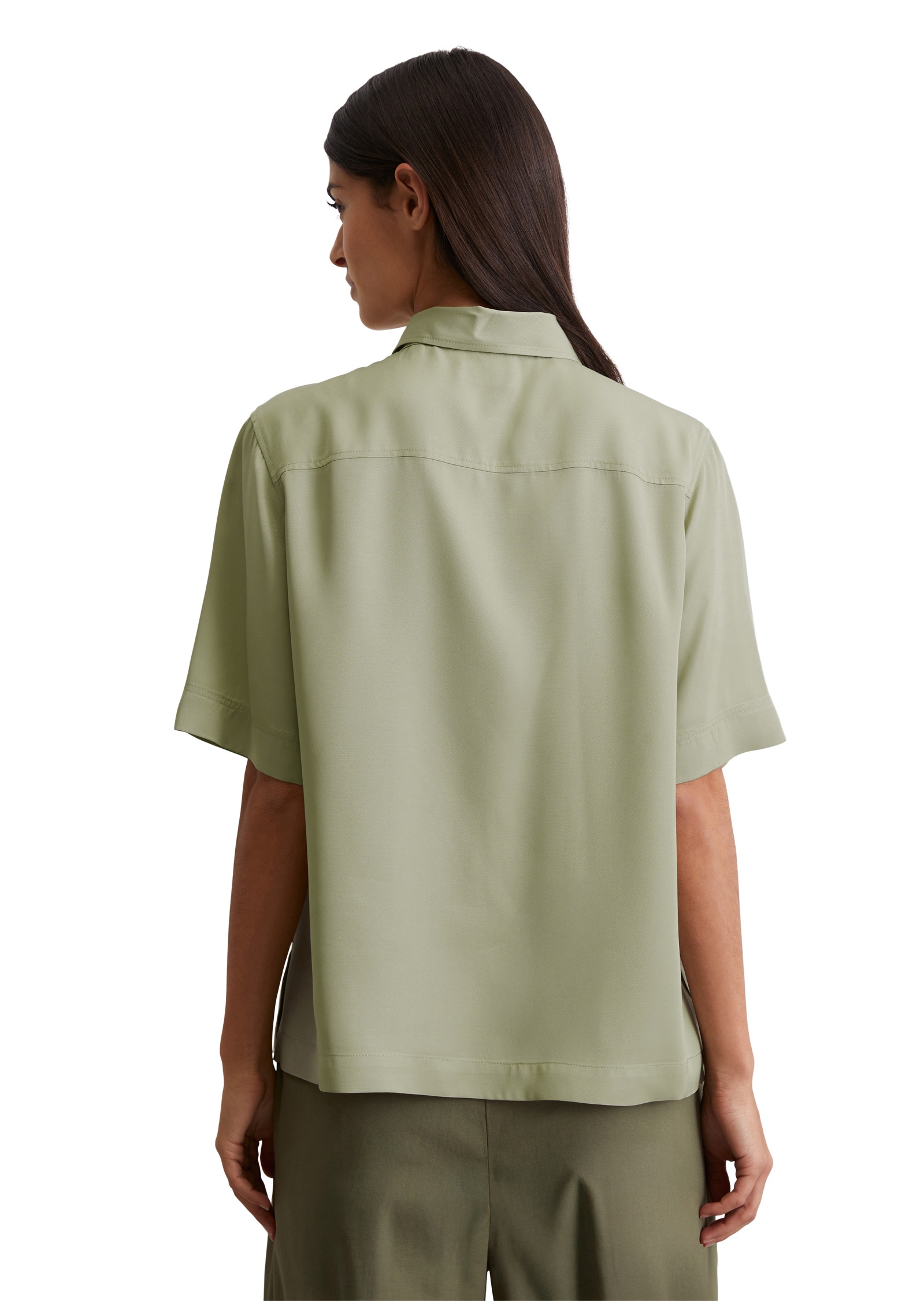 Marc O'Polo Kurzarmbluse »aus Viskose-Twill«
