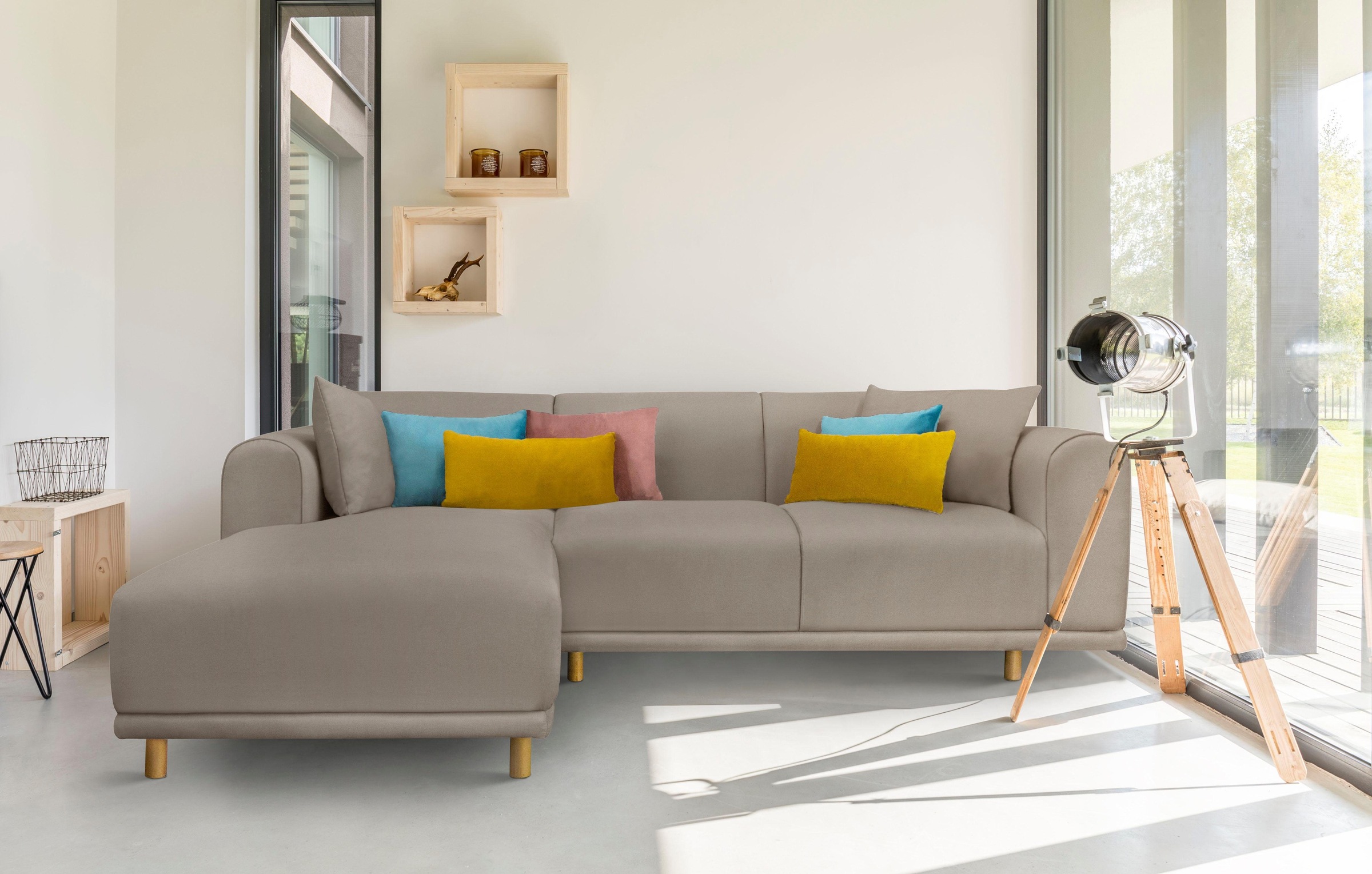 OTTO home Ecksofa »Maroon L-Form« in skandinavischem Design, mit losen Kissen